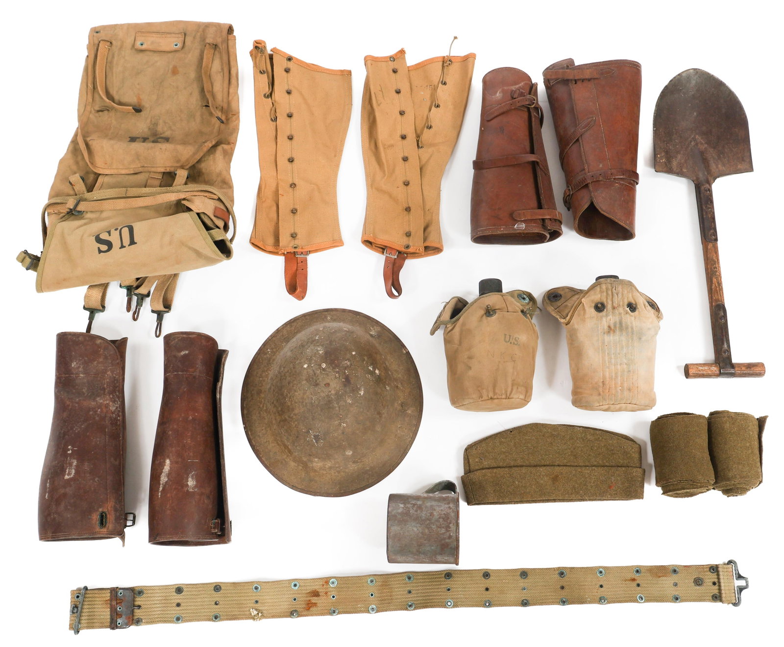 WWI US M1917 HELMET, M1910 HAVERSACK & FIELD GEAR (1 of 12)