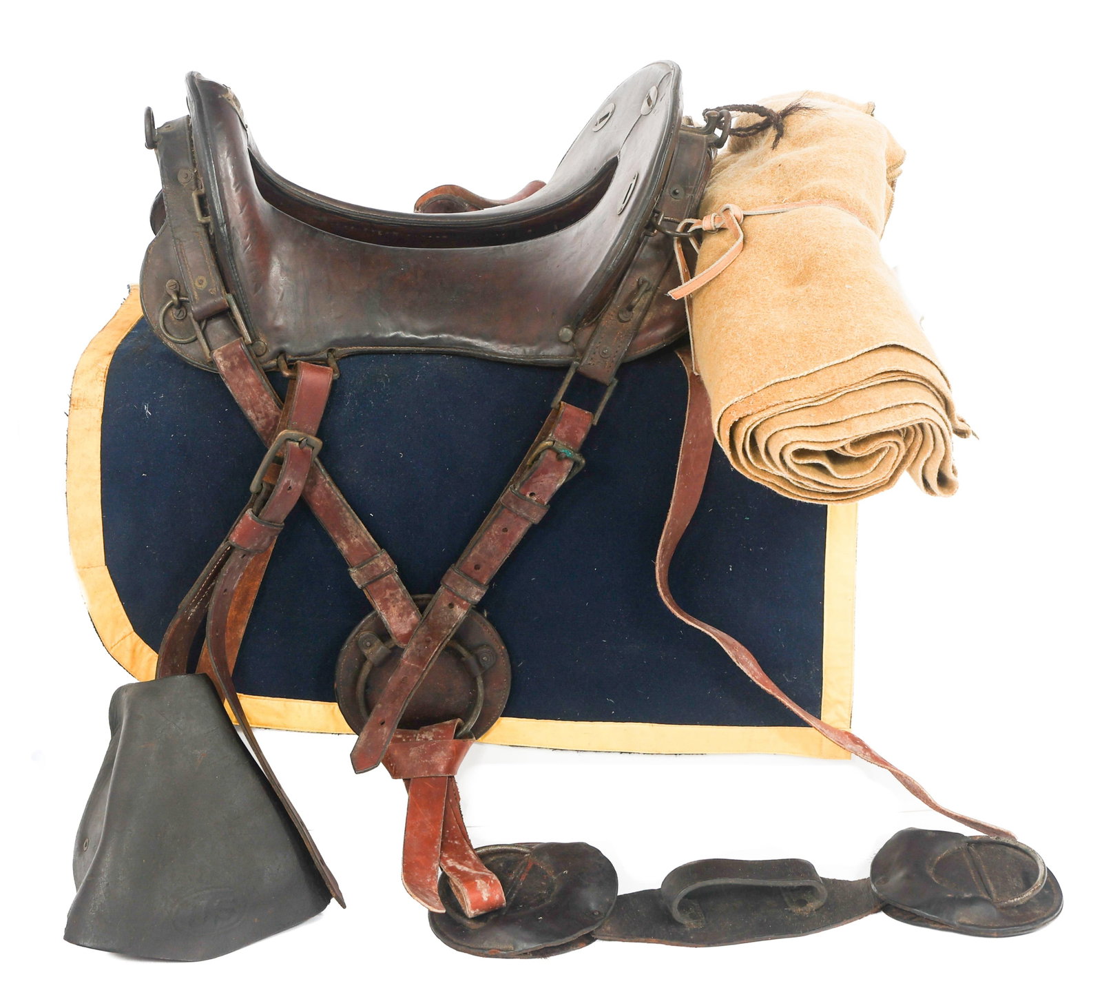WWI US ARMY MCCLELLAN SADDLE WITH HORSE BLANKET (1 of 12)
