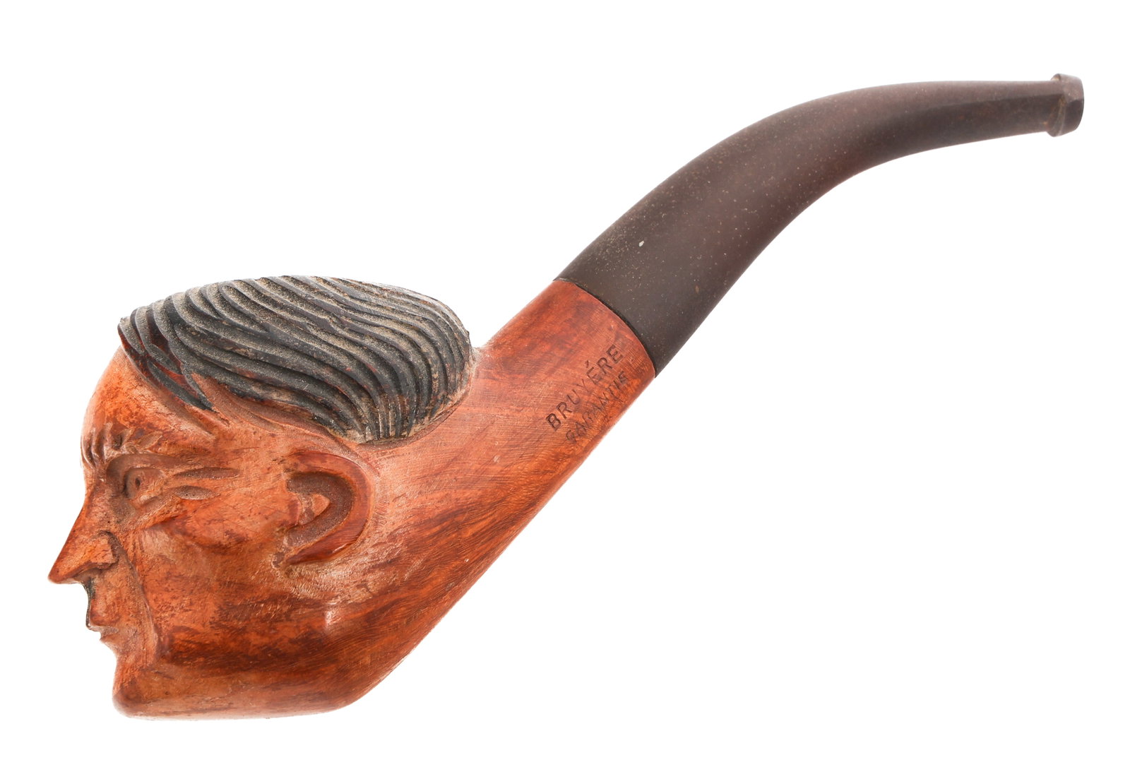 WWII FRENCH HAND CARVED HITLER CARICATURE PIPE (1 of 8)
