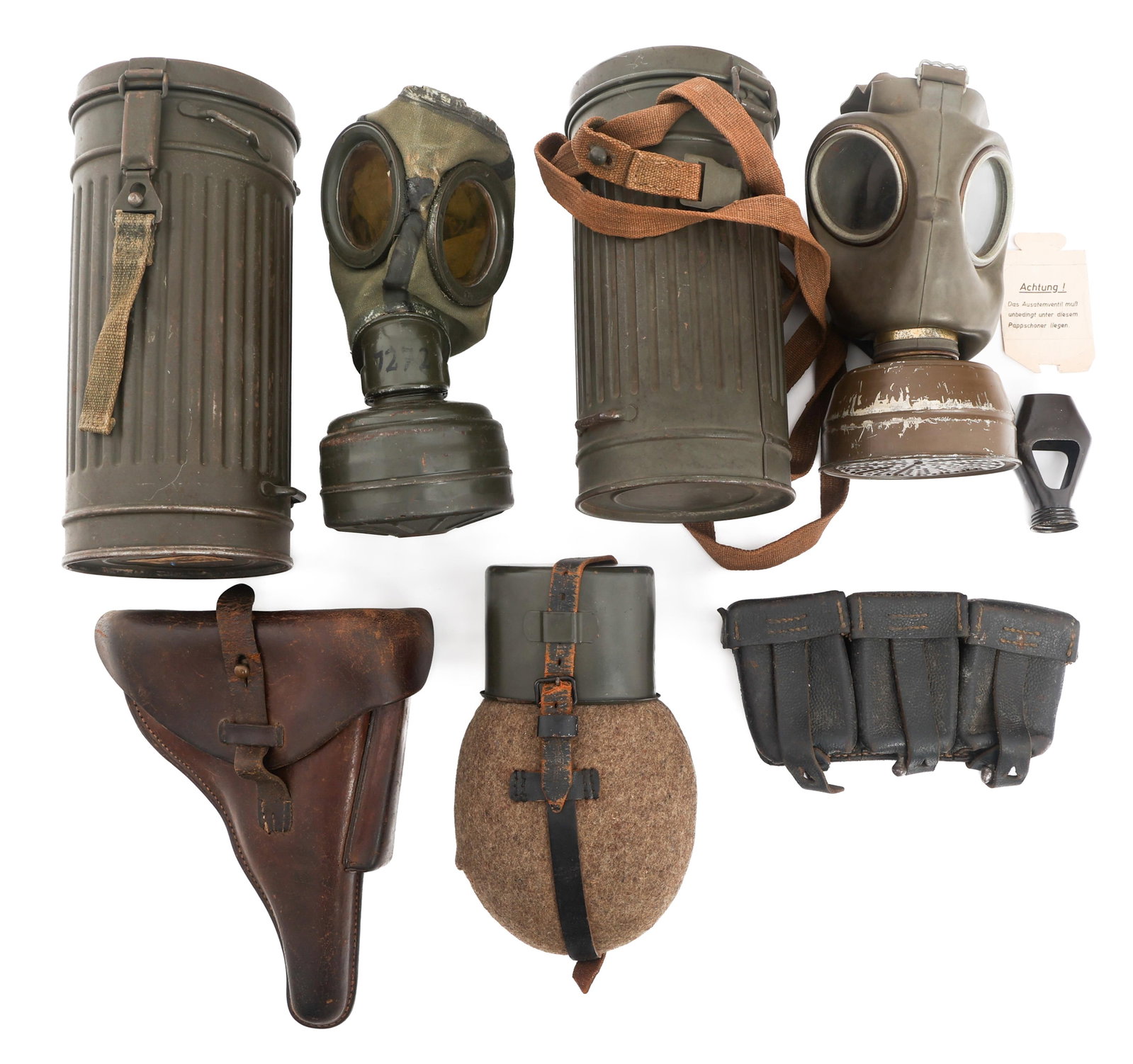 WWII US CAPTURED P08 HOLSTER & GERMAN FIELD GEAR (1 of 16)
