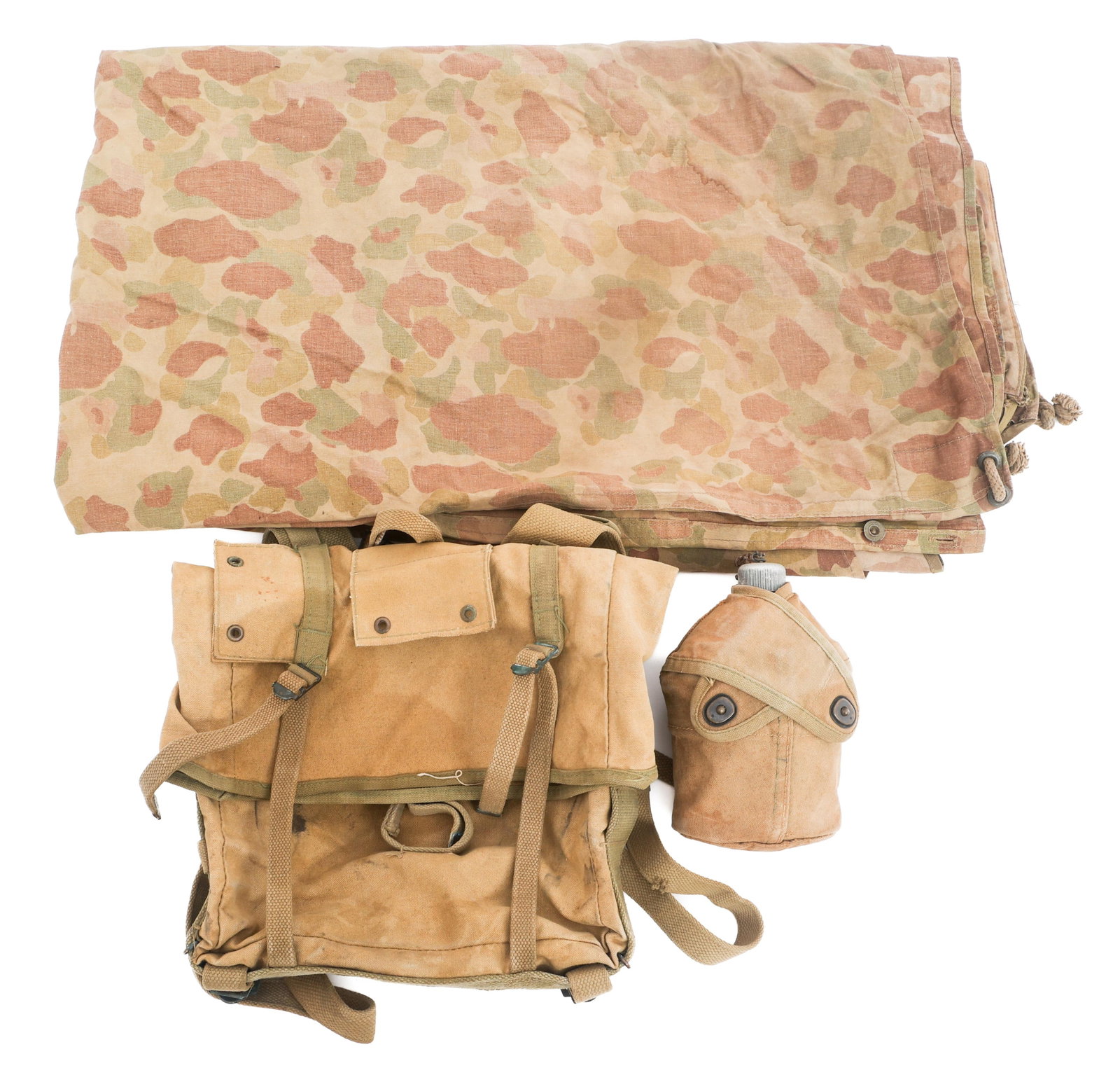 WWII USMC HALF SHELTER, M41 HAVERSACK & CANTEEN (1 of 13)
