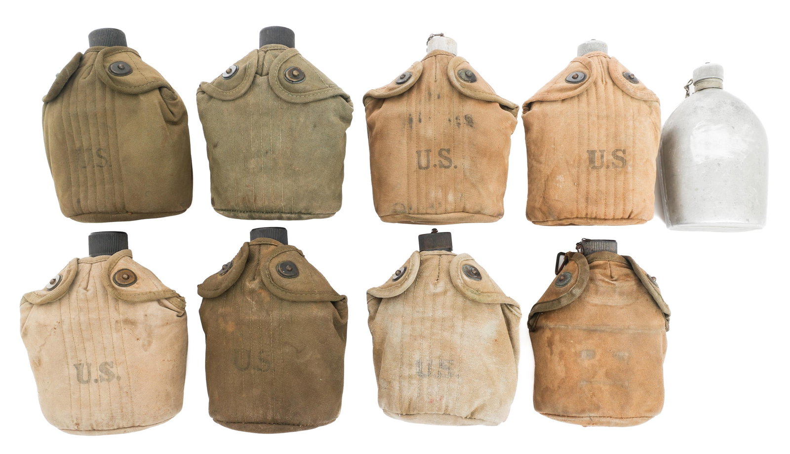 WWI - WWII US M1910 CANTEENS & COVERS (1 of 20)