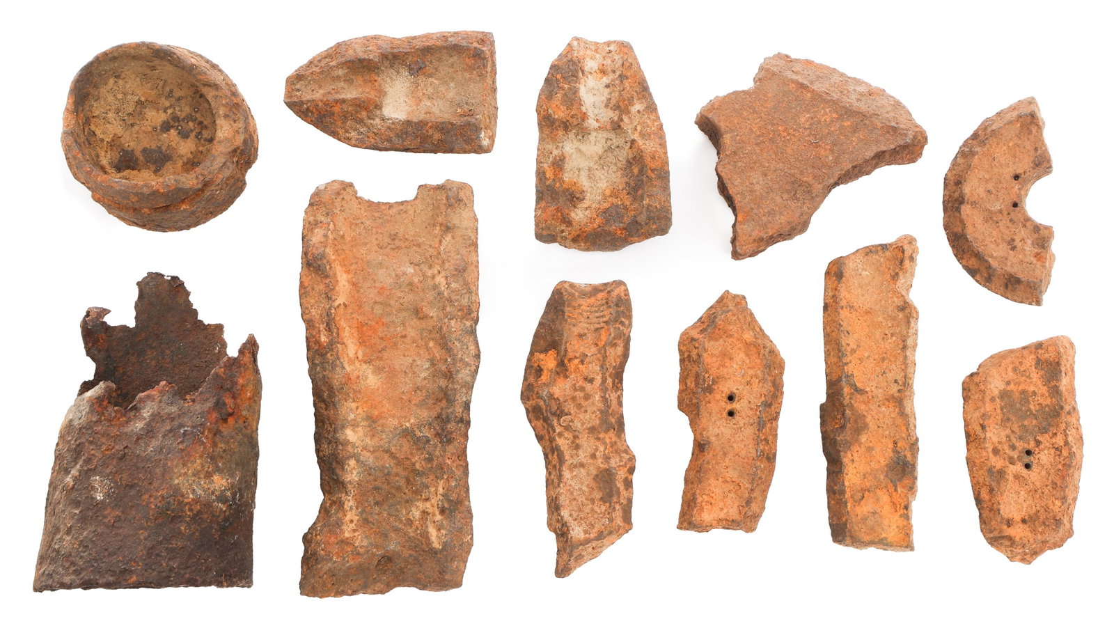 DUG RELIC ARTILLERY SHELL FRAGMENTS (1 of 10)