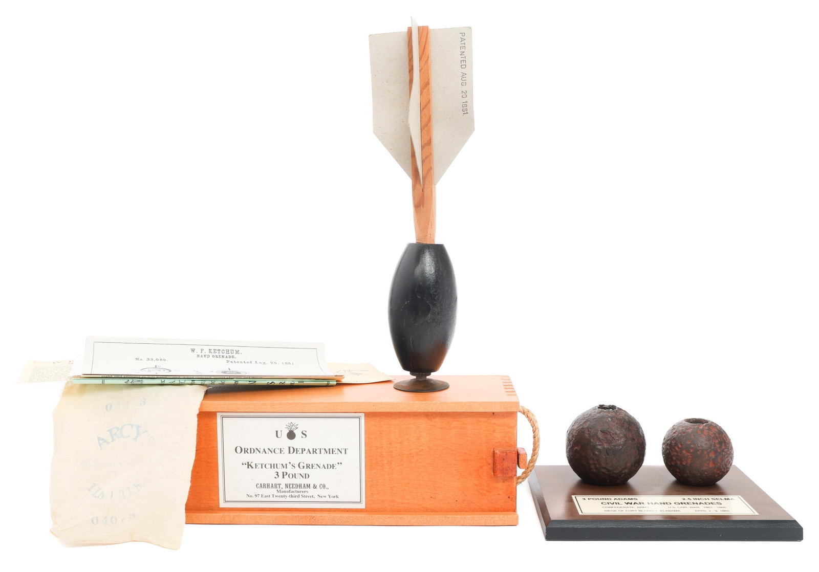 CIVIL WAR CSA DUG GRENADES & REPRO KETCHUM GRENADE (1 of 13)