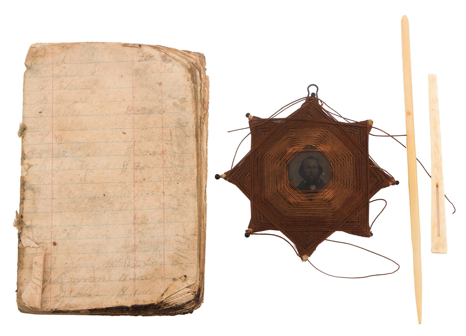 CIVIL WAR CSA 7th VA CAV TINTYPE BADGE & DIARY (1 of 16)