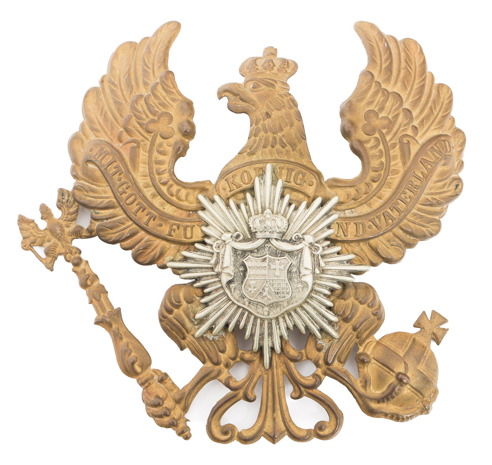 IMPERIAL GERMAN OLDENBURG PICKELHAUBE HELMET PLATE