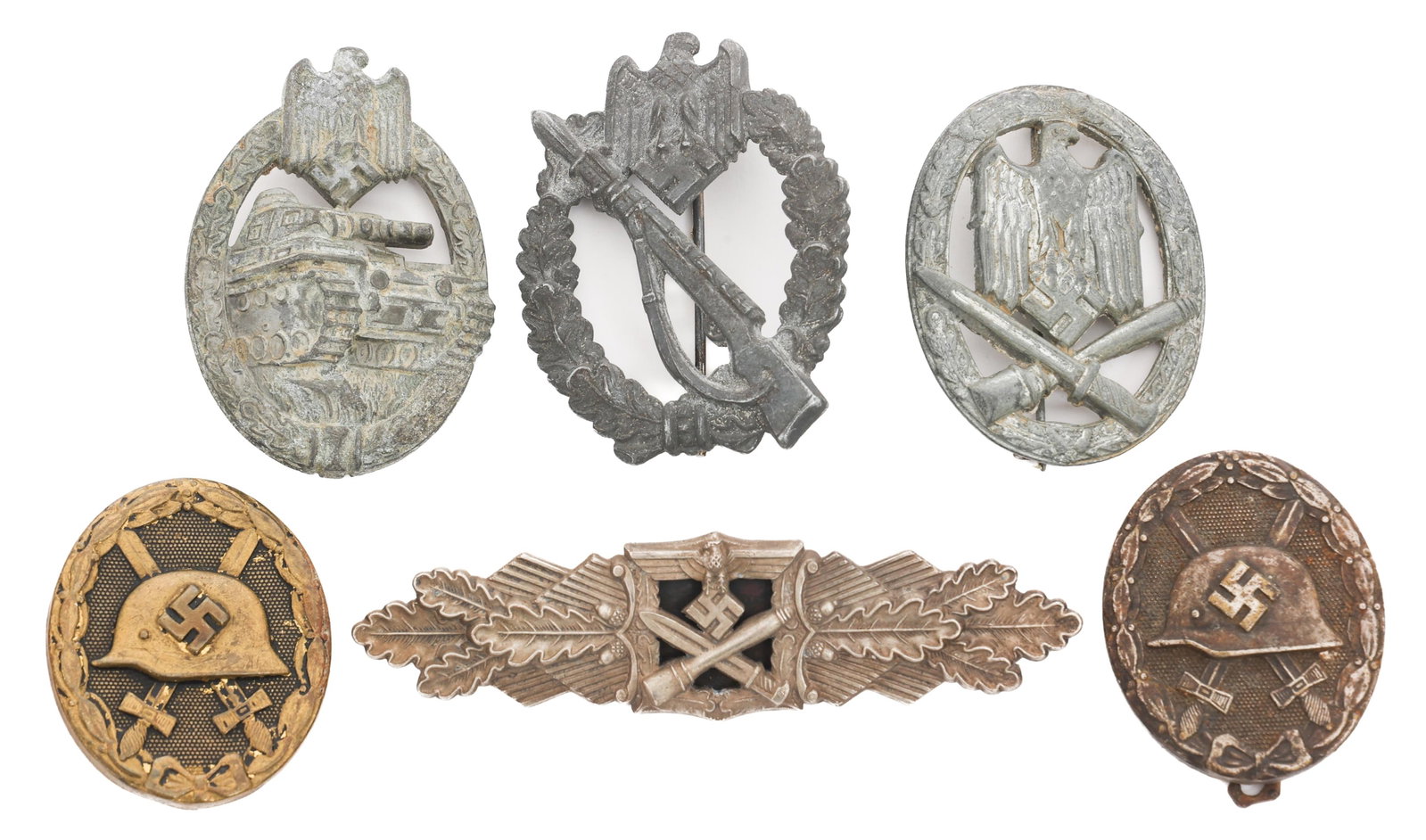 WWII GERMAN COMBAT CLASP, ASSAULT & WOUND BADGES