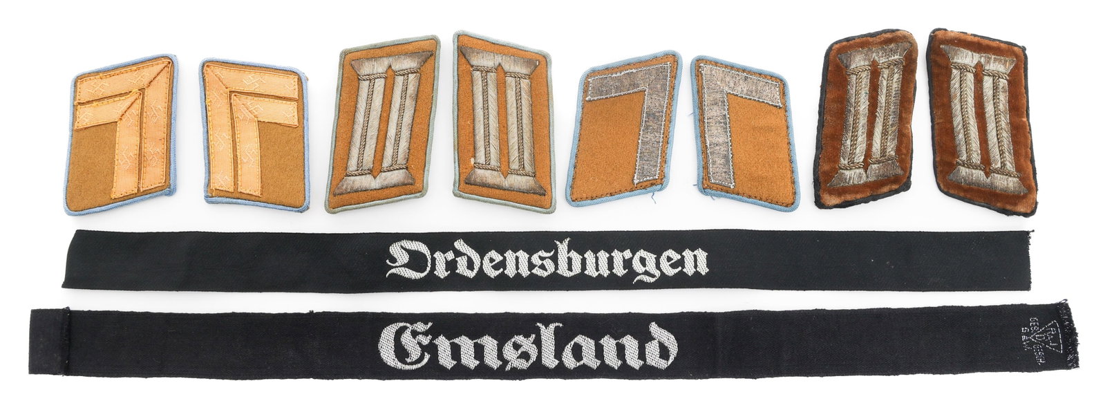 WWII GERMAN NSDAP COLLAR TABS & CUFF TITLES