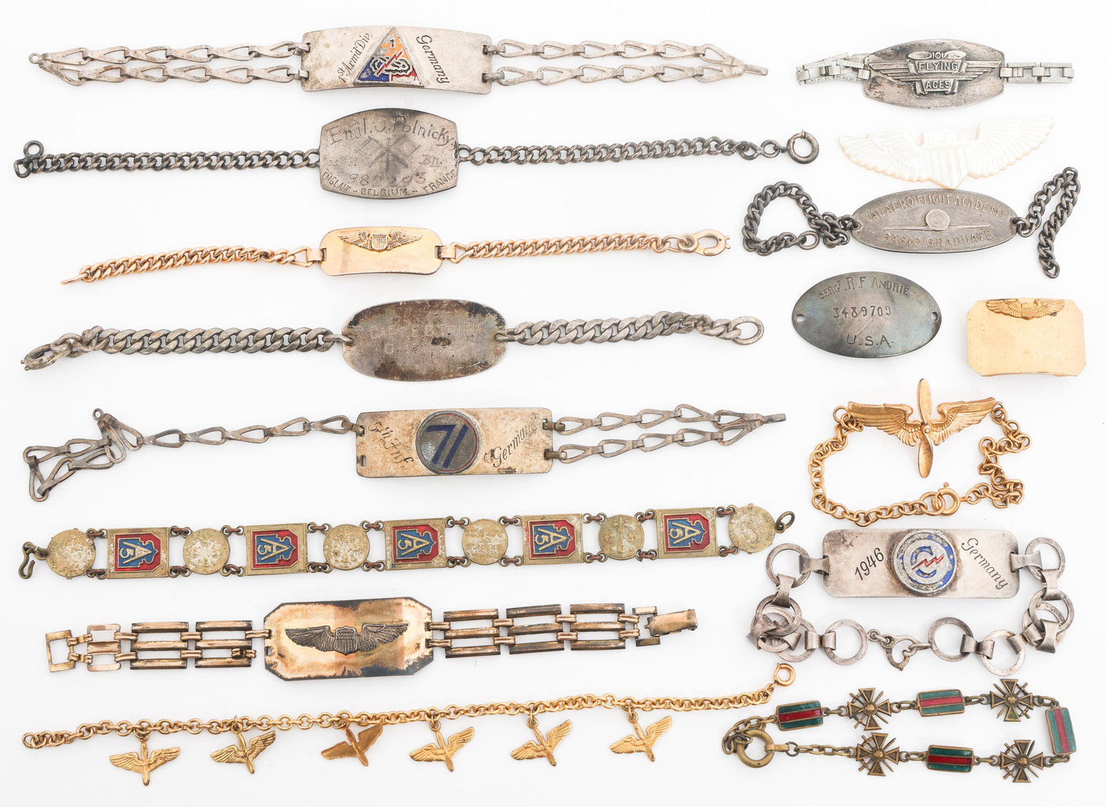 WWII - POST WAR ID, OCCUPATION, MEMORIAL BRACELETS