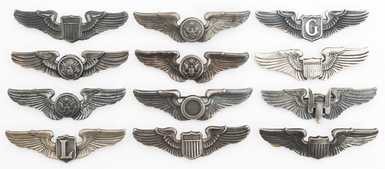 WWII US AAF 3" STERLING QUALIFICATION WINGS