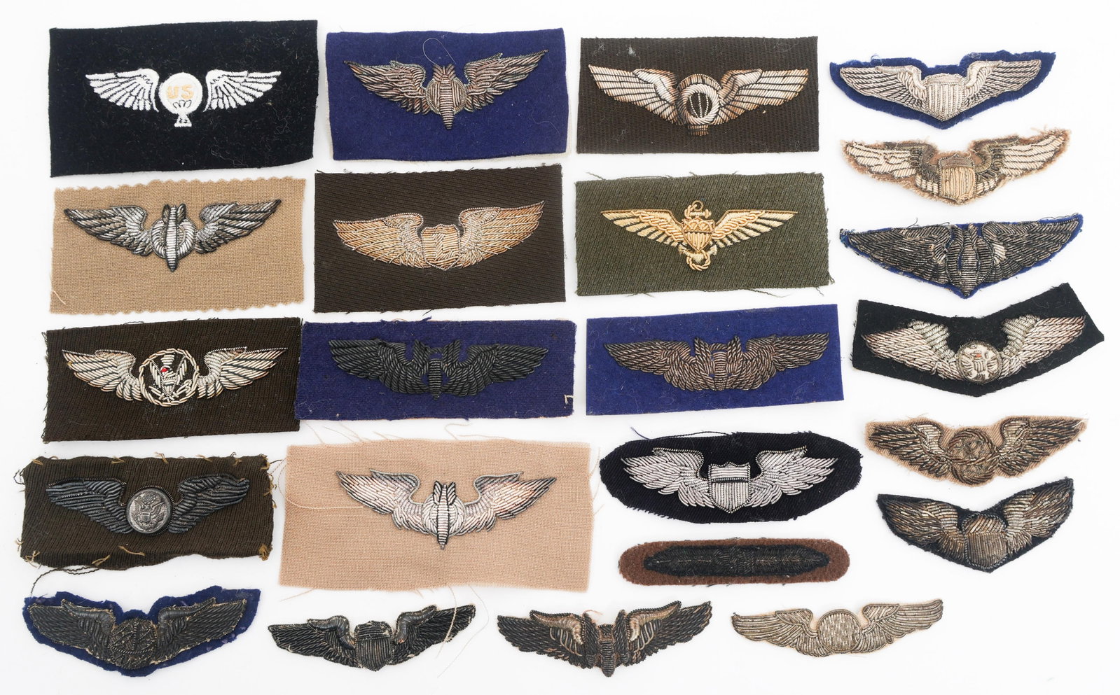 WWII USAAF QUALIFICATION BULLION WINGS INSIGNIA