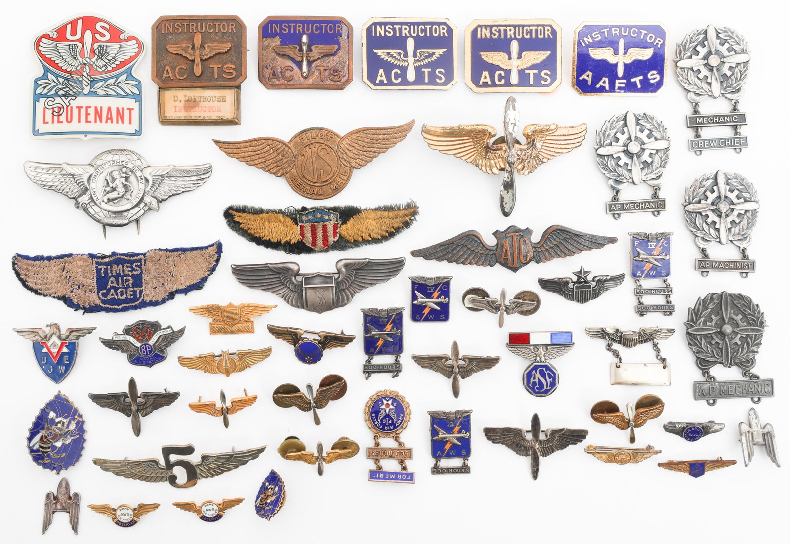 WWII USAAF, AWS & ACTS WINGS BADGES & INSIGNIA