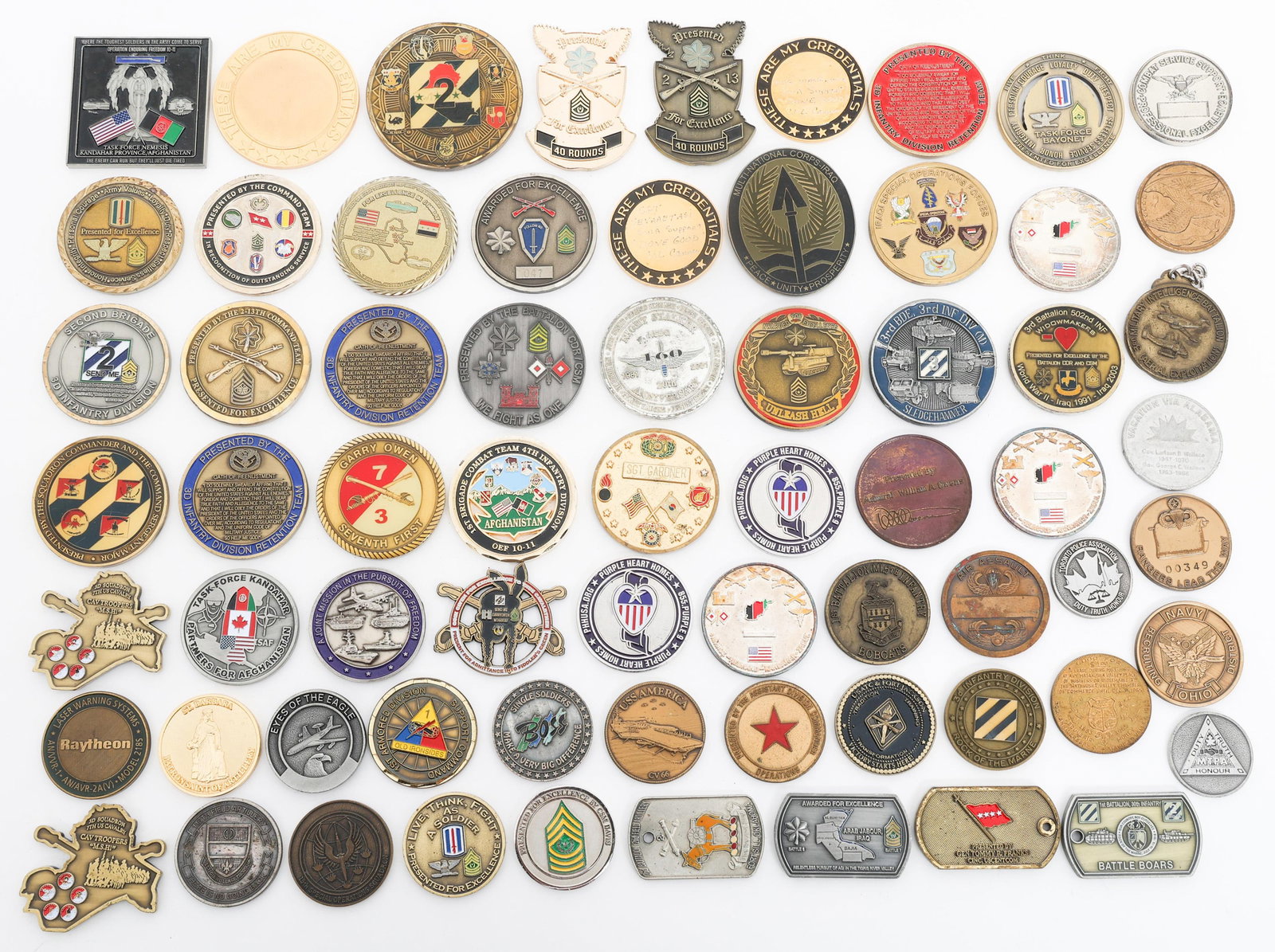 COLD WAR - CURRENT US ARMED FORCES CHALLENGE COINS - 10