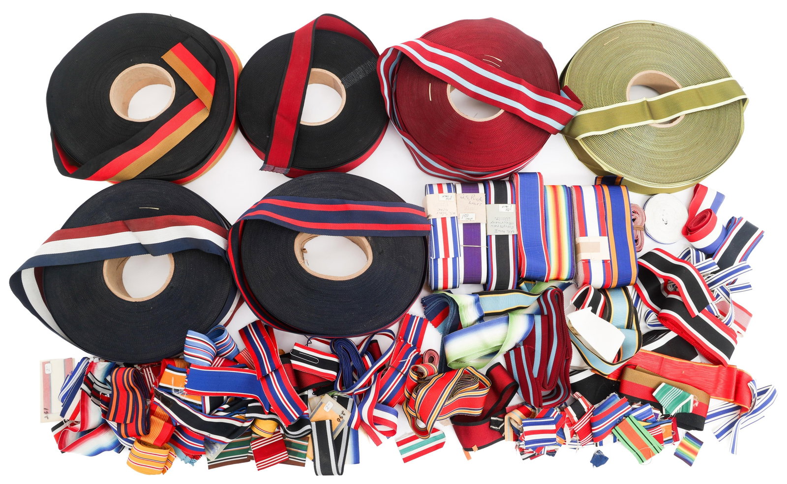 US & WORLD MILITARY MEDAL 1 1/3" & 2" RIBBON ROLLS (1 of 11)