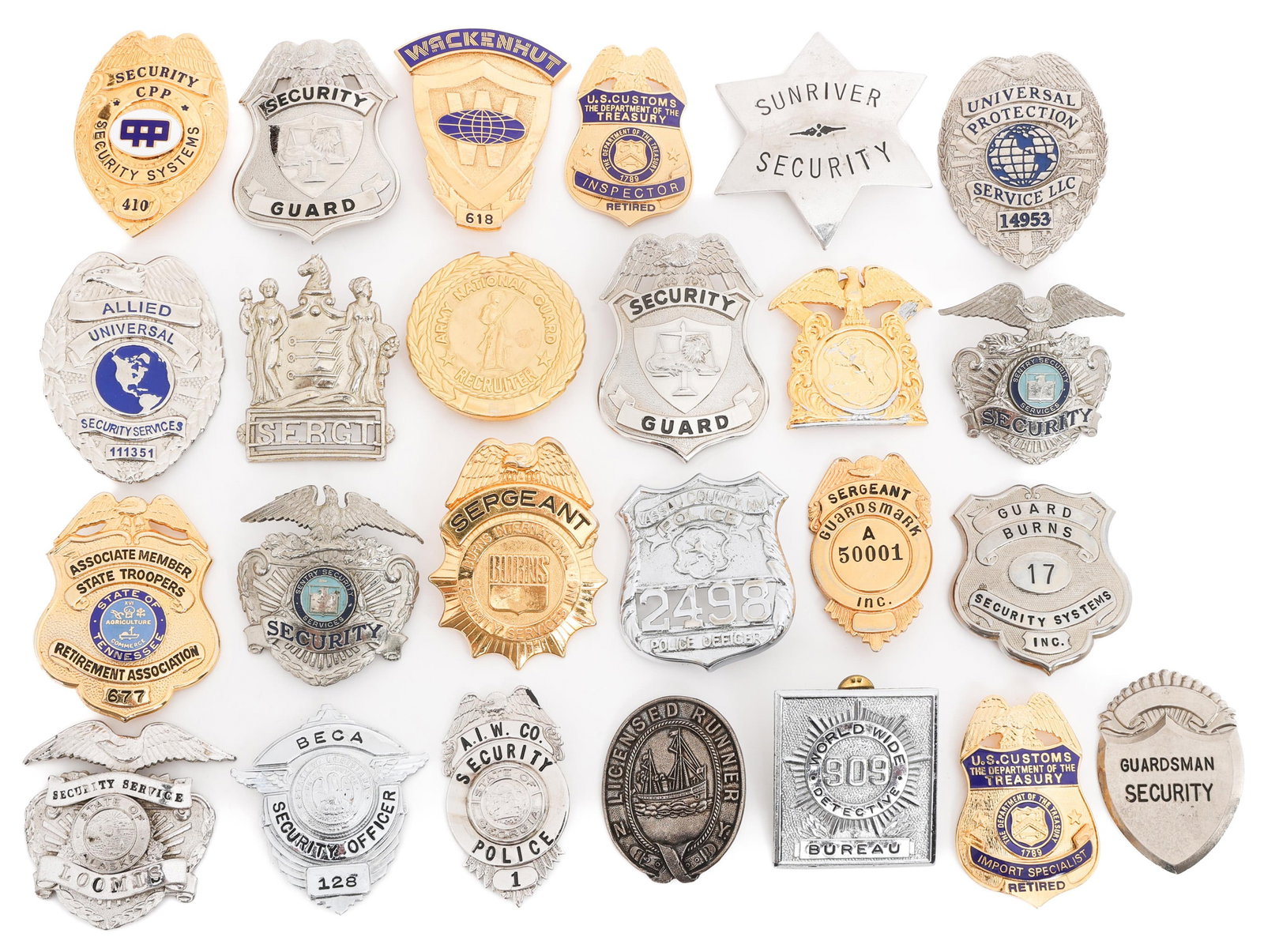 OBSOLETE US BORDER CUSTOMS & SECURITY BADGES (1 of 17)