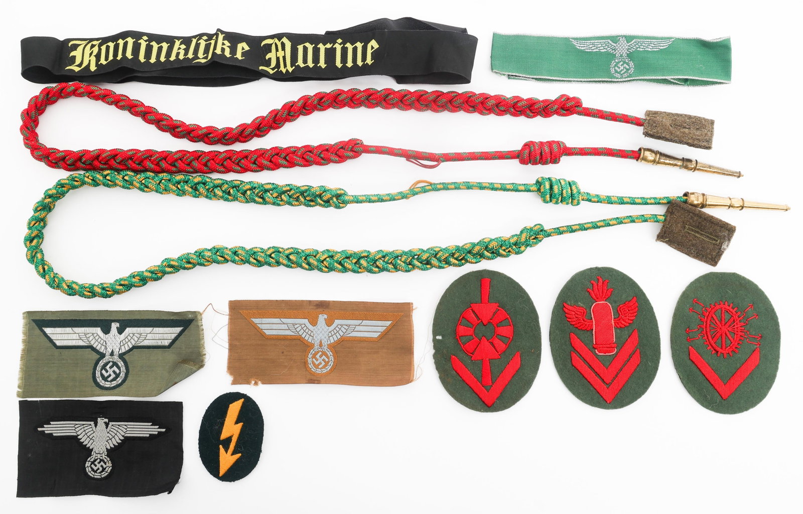 WWII GERMAN KRIEGSMARINE QUALIFICATION PATCHES: WWII GERMAN KRIEGSMARINE QUALIFICATION PATCHES WWII German Kriegsmarine Qualification Patches and Insignia. (3) Coastal Artillery KriegsMarine Qualification Patches. Includes Weapons Control Foreman, 