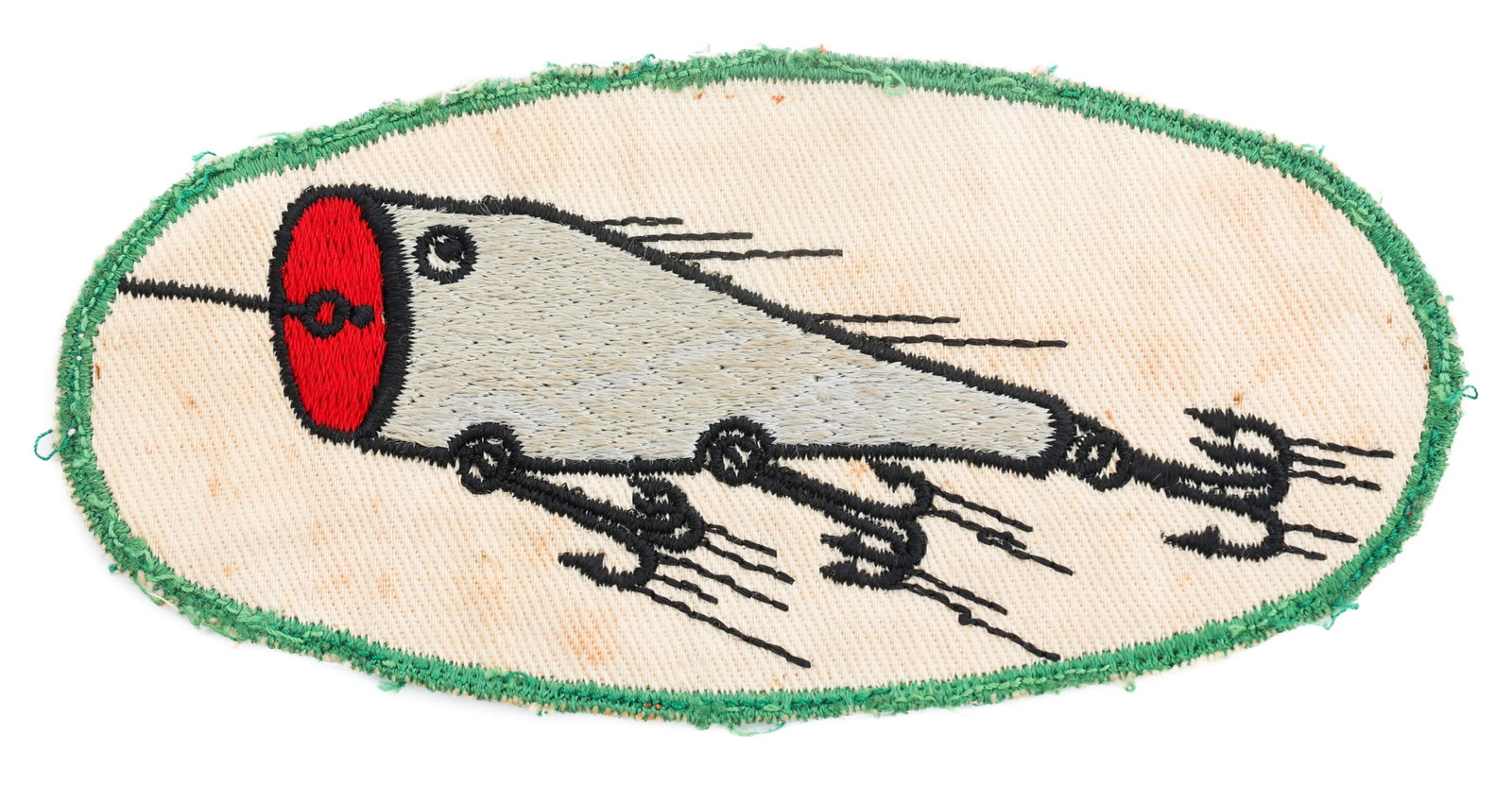 WWII US ARMY AIR FORCE 393rd BOMB SQUADRON PATCH: WWII US ARMY AIR FORCE 393rd BOMB SQUADRON PATCH WWII U.S. Army Air Force 393rd Bomb Squadron Patch. Twill embroidered in silk/cotton threads with mesh backing. Size: 2 3/4" x 6" Provenance: Lifetime 