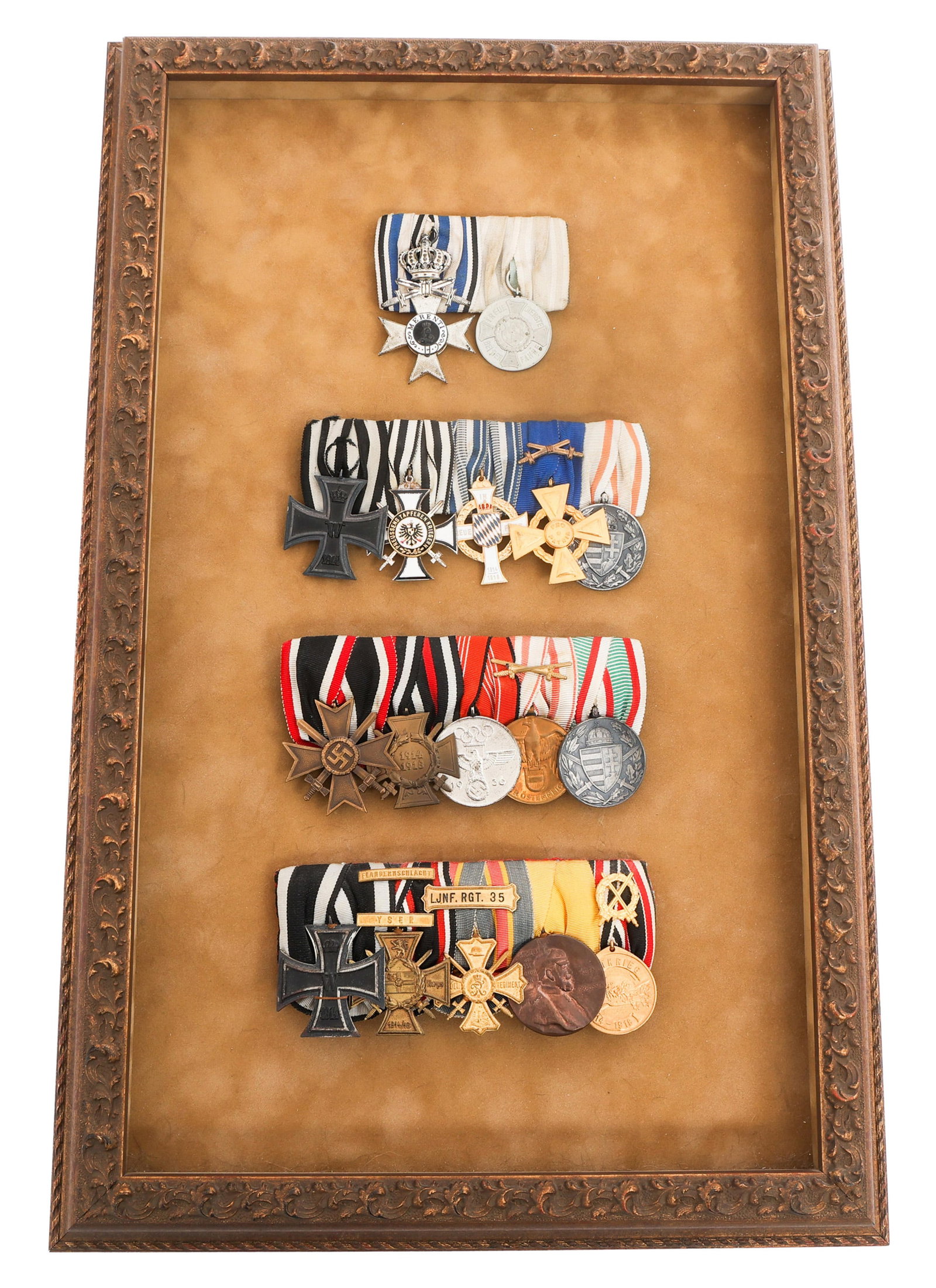 WWI - WWII GERMAN ARMY MEDALS: WWI - WWII GERMAN ARMY MEDALS WWI to WWII German Army Medals. Includes Iron Cross 2nd Class, Centenary Medal, Bavarian Silver Military Merit Order with Swords, War Merit Cross with Swords, Hungarian c