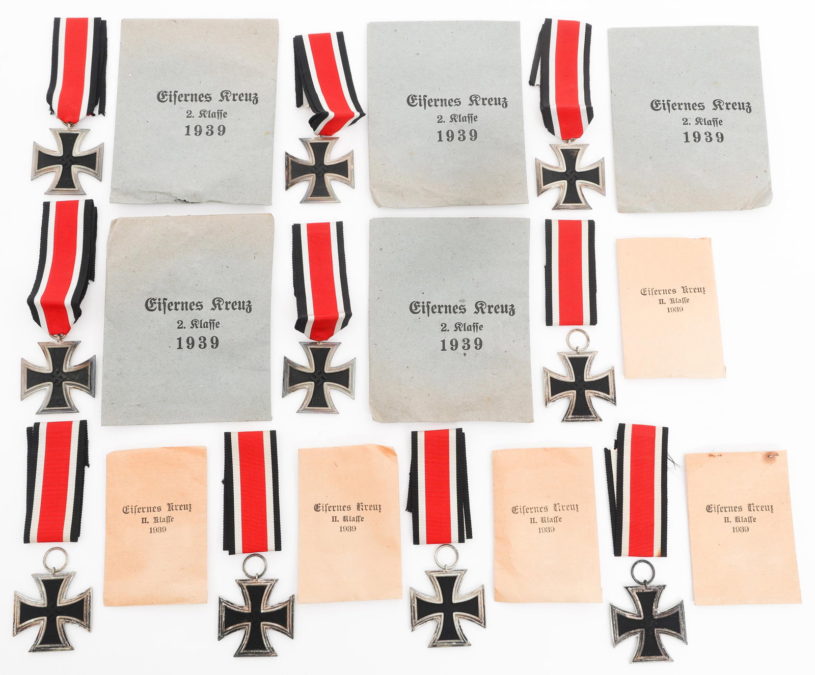 WWII GERMAN 2nd CLASS IRON CROSSES & PACKETS