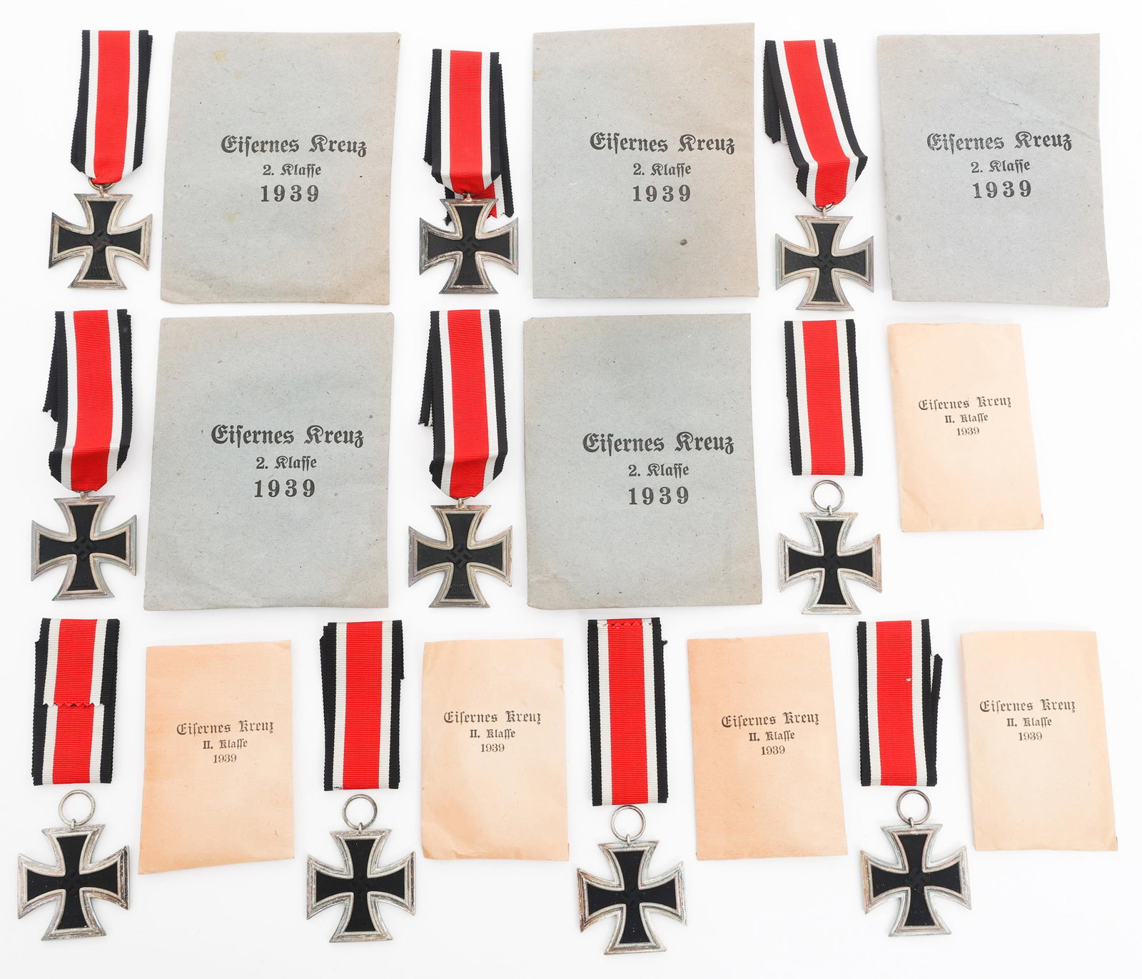 WWII GERMAN 2nd CLASS IRON CROSSES & PACKETS