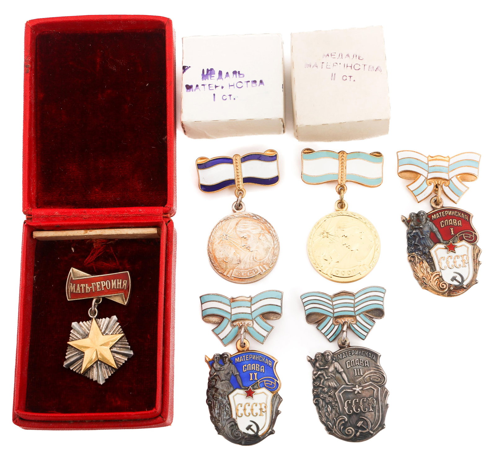WWII SOVIET SILVER MATERNAL GLORY & HEROINE ORDERS (1 of 13)
