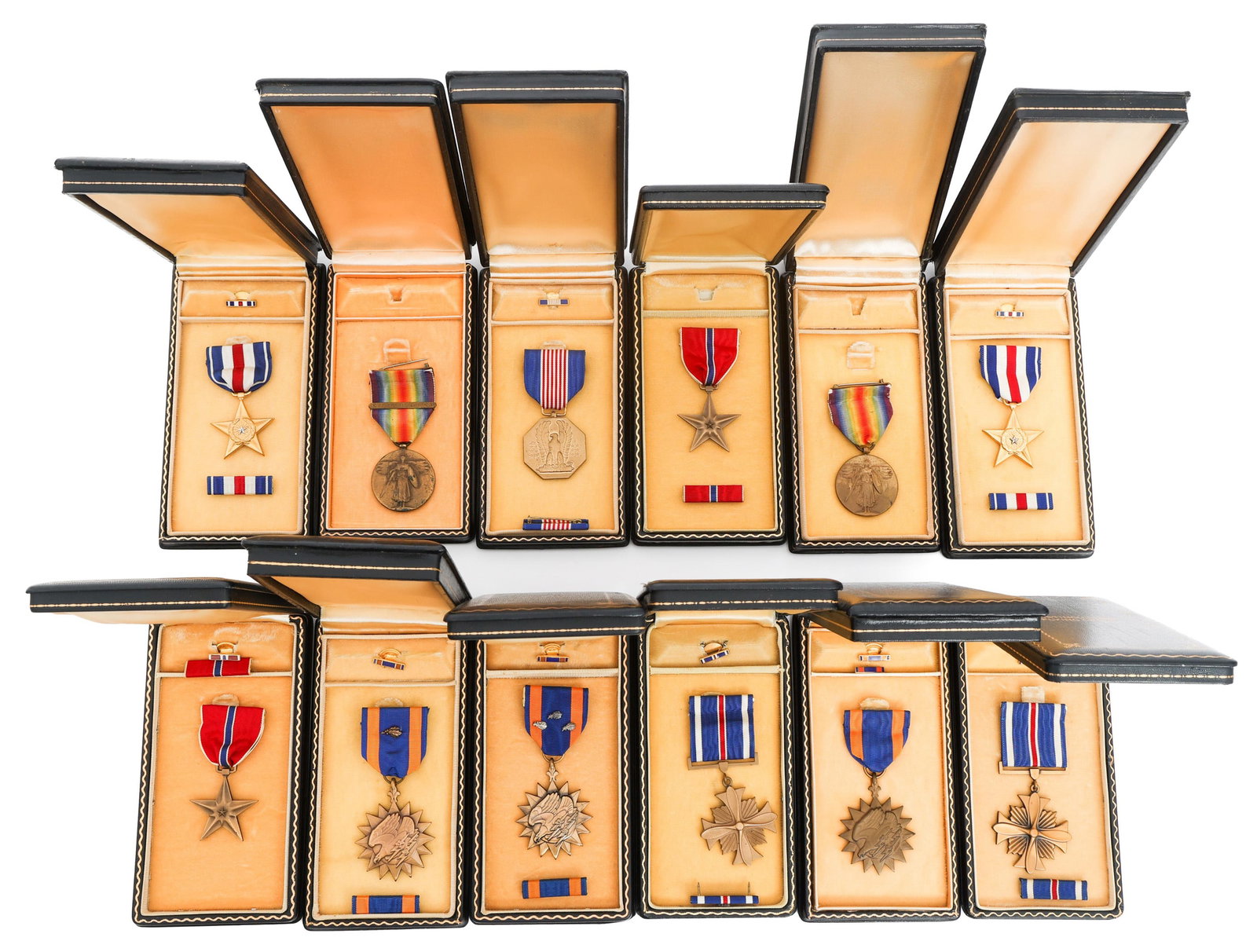WWII US VICTORY, SILVER, BRONZE STAR & AIR MEDALS (1 of 12)