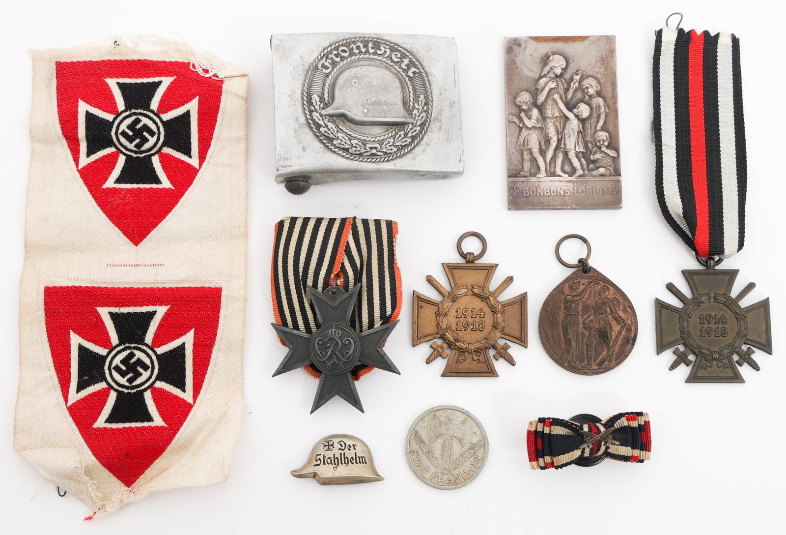 WWI - WWII GERMAN MEDALS, PATCHES, COIN & BUCKLES