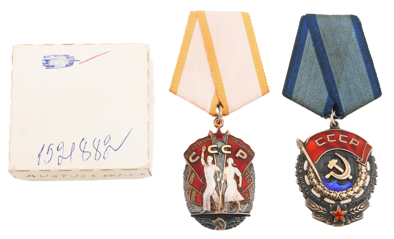 COLD WAR SOVIET SILVER ORDERS OF LABOR & HONOR