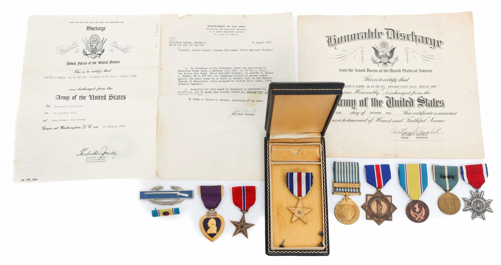 WWII - KOREAN WAR US ARMY NAMED MEDALS GROUPING (1 of 20)