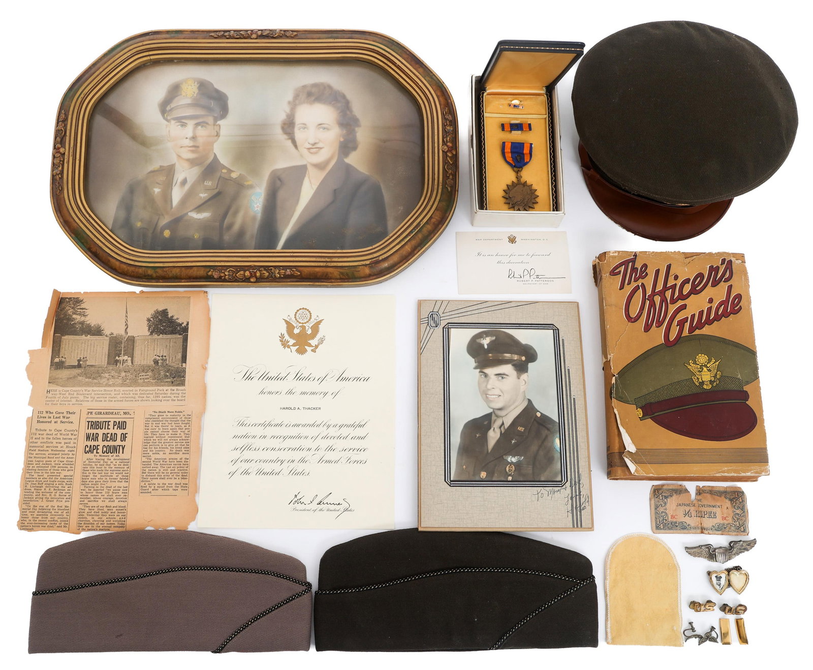 WWII US AAF KIA NAMED OFFICER GROUPING (1 of 20)