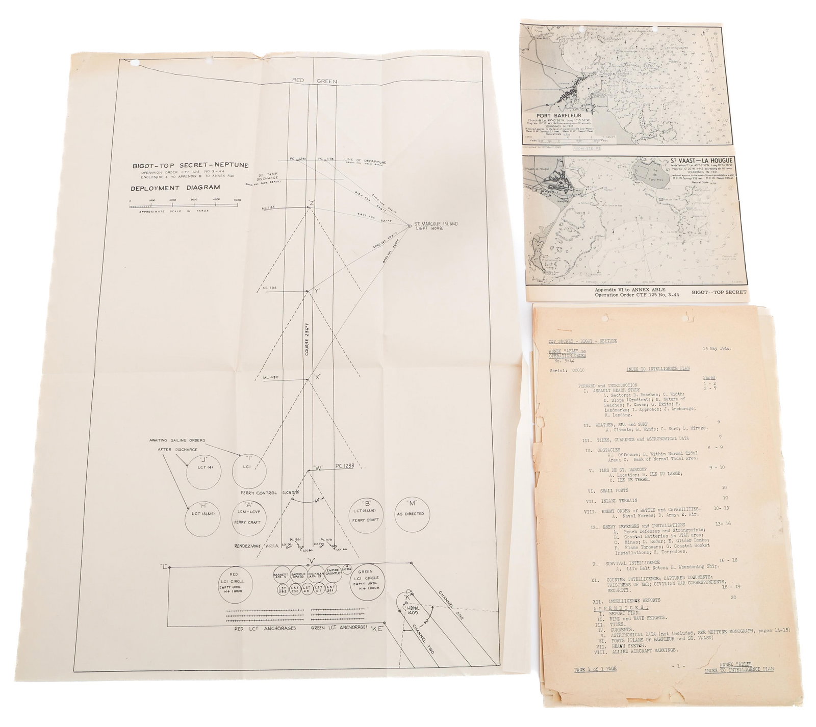 WWII US D-DAY BIGOT TOP SECRET INTEL & MAPS (1 of 17)