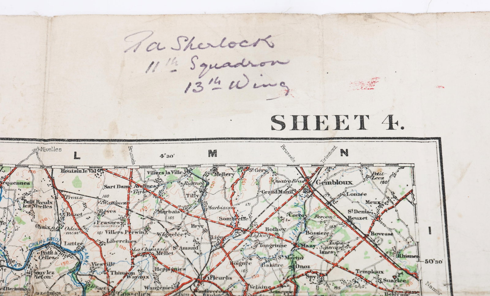 WWI US AERO GERMAN SPRING OFFENSIVE ANNOTATED MAP - 8