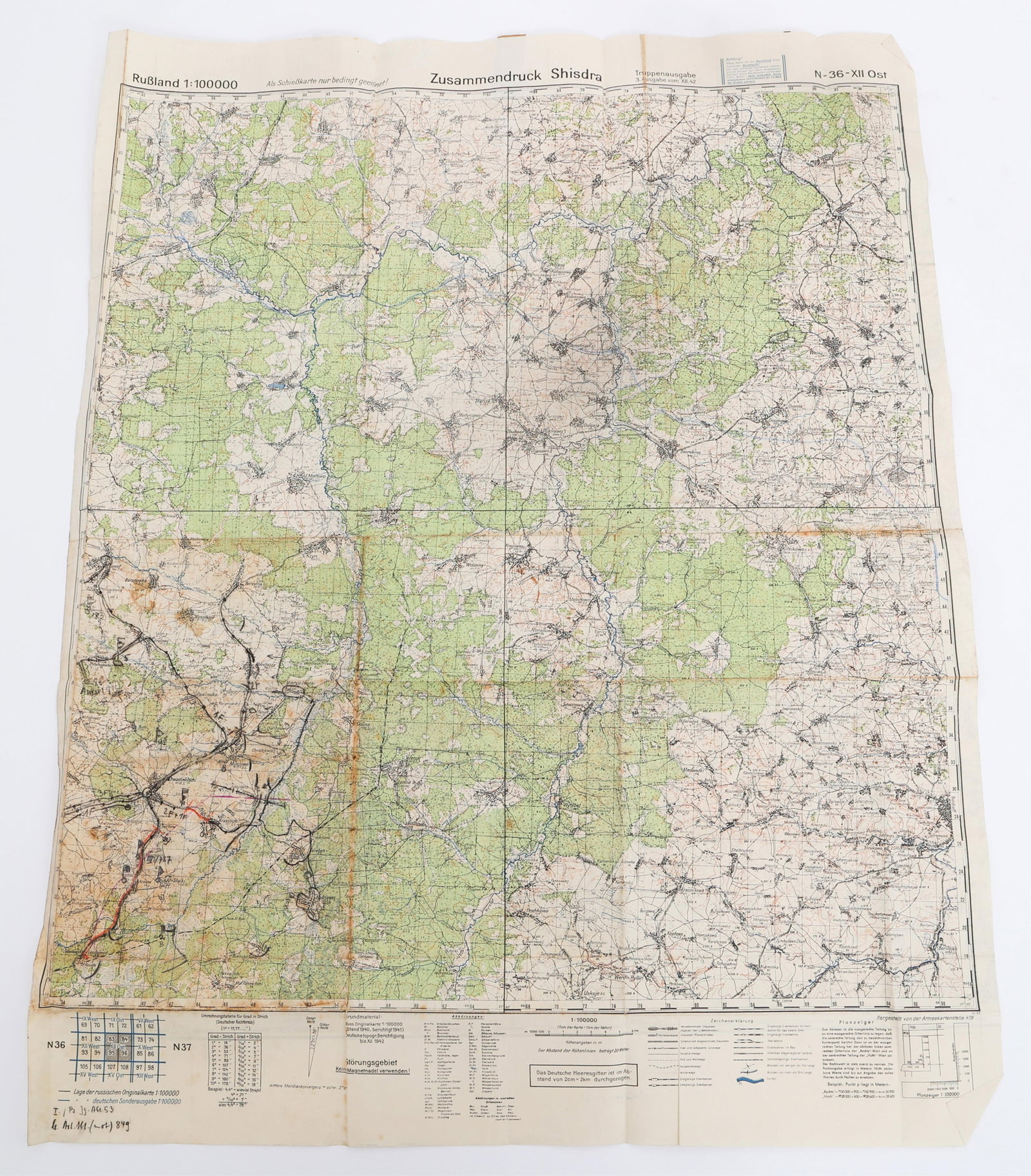 WWII GERMAN EASTERN FRONT ANNOTATED MAPS - 19