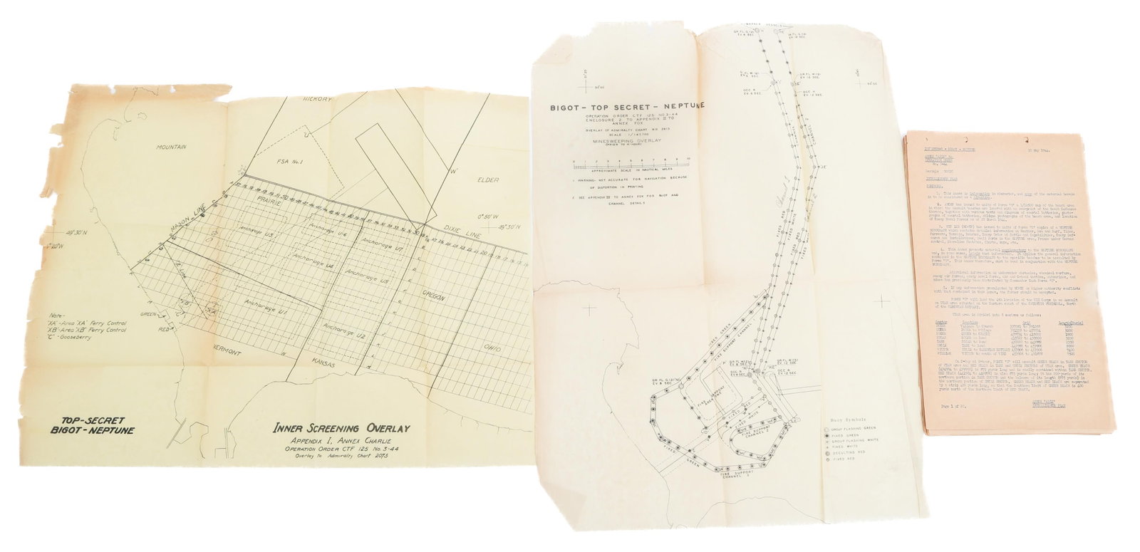 WWII US D-DAY BIGOT TOP SECRET INTEL & MAPS: WWII US D-DAY BIGOT TOP SECRET INTEL & MAPS WWII US BIGOT Top Secret Neptune Naval Lieutenant Western Task Force Intelligence Bulletin Number 10, Maps and Personal Documents. (1) 20 Page Intelligence