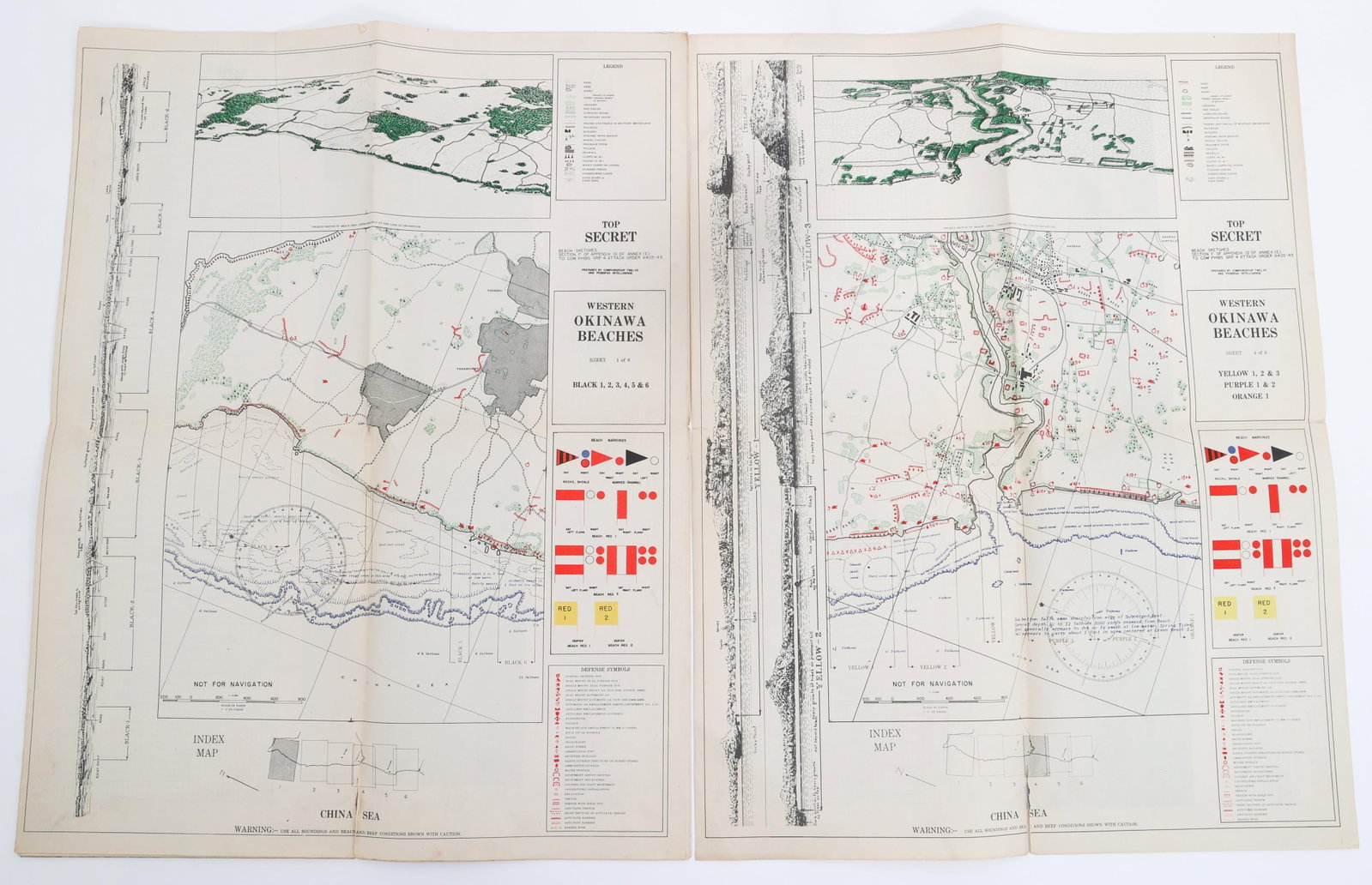 WWII US TOP SECRET OKINAWA INVASION BEACH MAP SET: WWII US TOP SECRET OKINAWA INVASION BEACH MAP SET WWII US Top Secret Okinawa Invasion Black Beach Map Set. Includes sheets one through four. Maps are double sided depicting the landing zones from