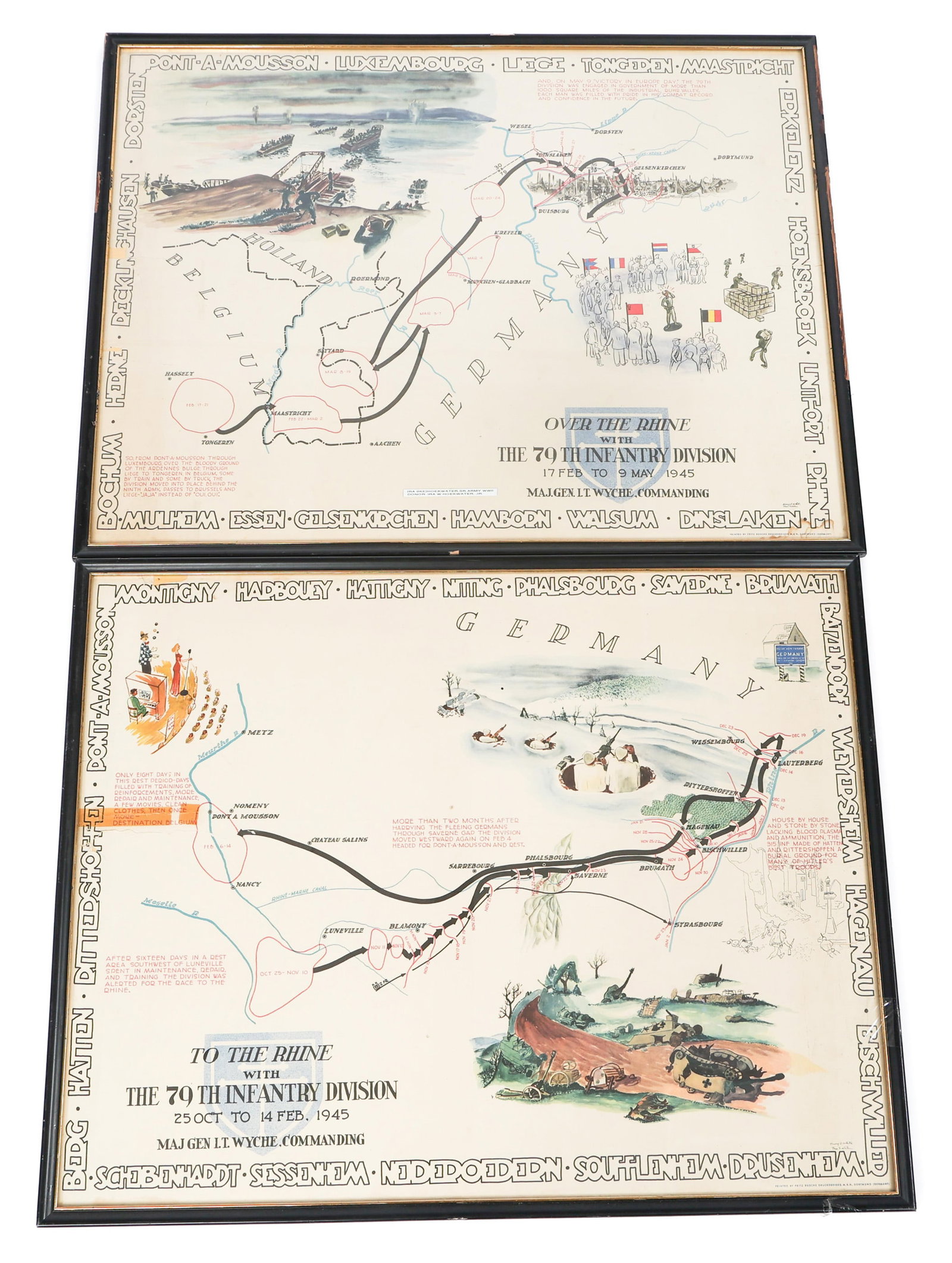 "TO THE RHINE" & "OVER THE RHINE" US 79th ID MAPS (1 of 15)