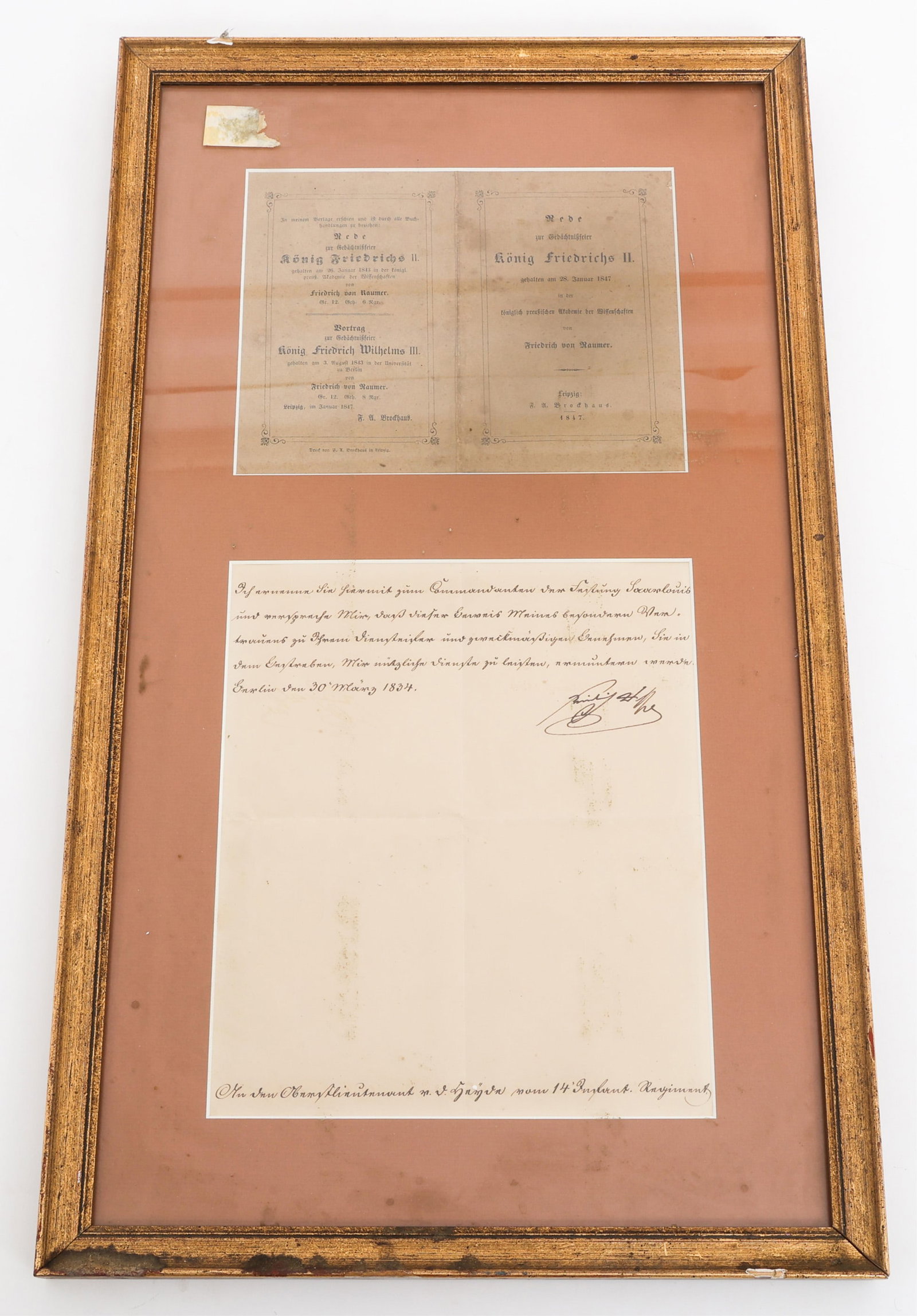 PRUSSIAN KING FREDERICK WILLIAM III SIGNED NOTE - 2