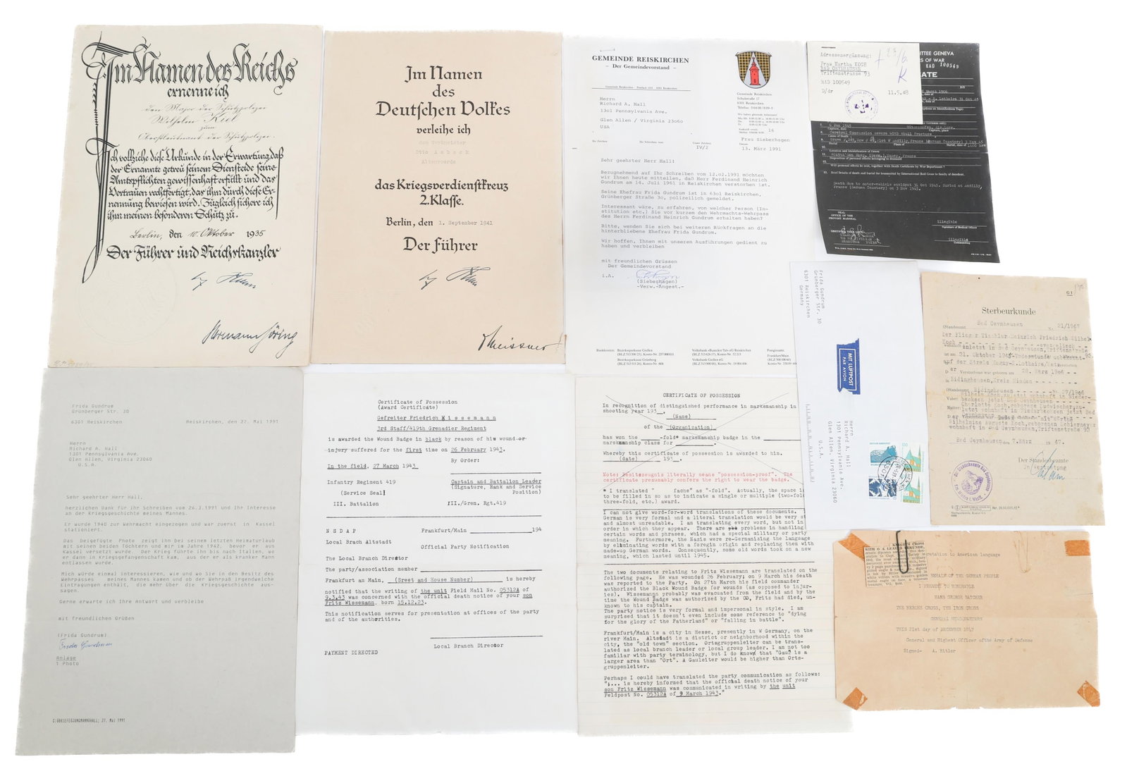 WWII - 1950s GERMAN DOCUMENTS & PAPER EPHEMERA (1 of 12)
