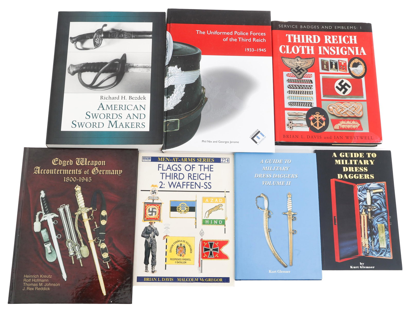 GERMAN THIRD REICH & EDGED WEAPONS BOOKS: GERMAN THIRD REICH & EDGED WEAPONS BOOKS German Third Reich Insignia and Edged Weapon Collecting Reference Books. Includes "Flags of the Third Reich 2: Waffen SS," "Third Reich Cloth Insignia," " A