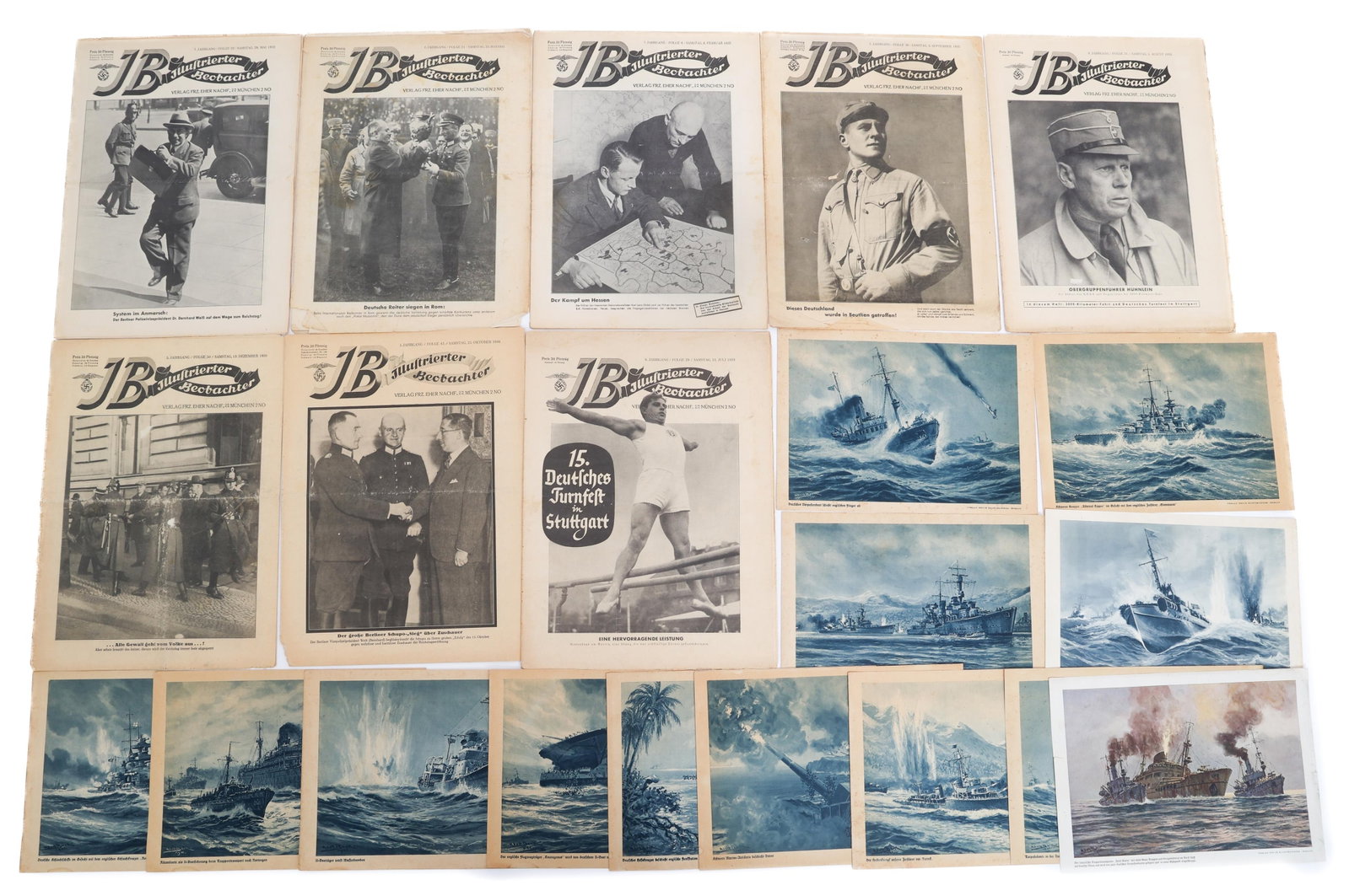 WWII GERMAN KREIGSMARINE ARTWORK & JB MAGAZINES (1 of 15)