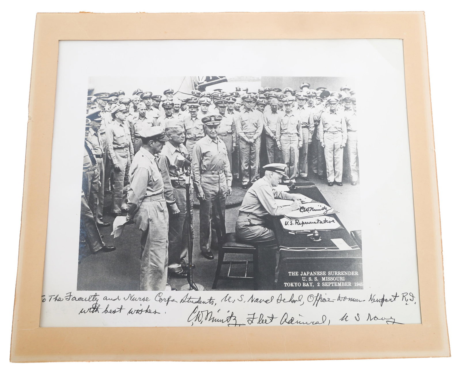 ADMIRAL NIMITZ SIGNED JAPANESE SURRENDER PHOTO (1 of 6)