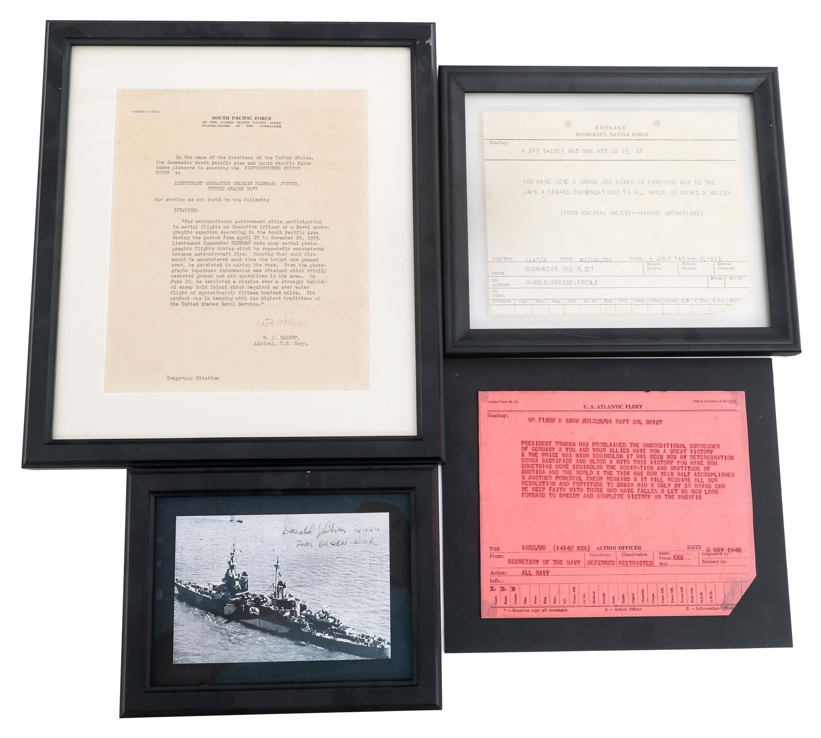 WWII USN MESSAGES & SIGNED USS INDIANAPOLIS PHOTO (1 of 11)