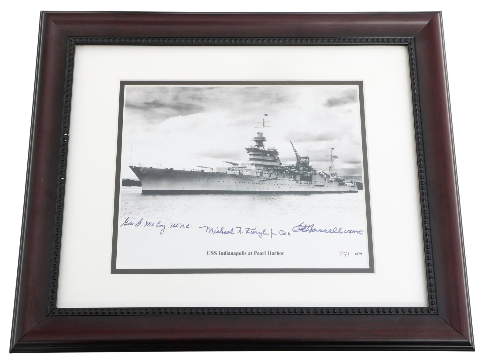 WWII USS INDIANAPOLIS SURVIVORS SIGNED PHOTOGRAPH (1 of 7)