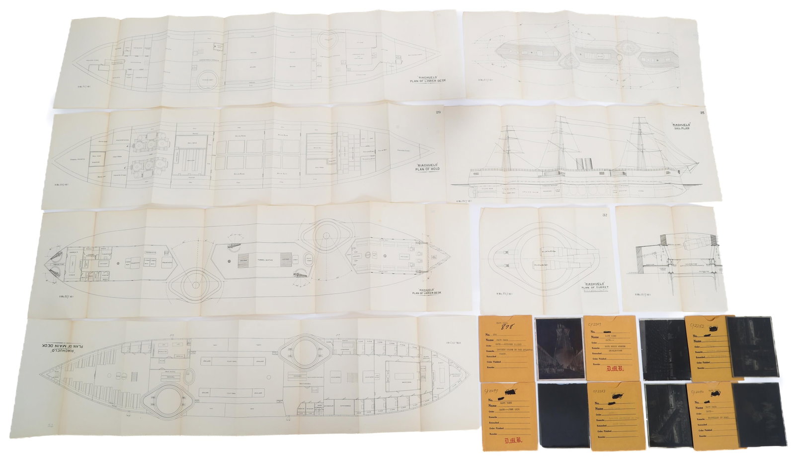 UK NAVY GLASS SLIDES & BRAZILIAN NAVY BLUEPRINTS (1 of 14)
