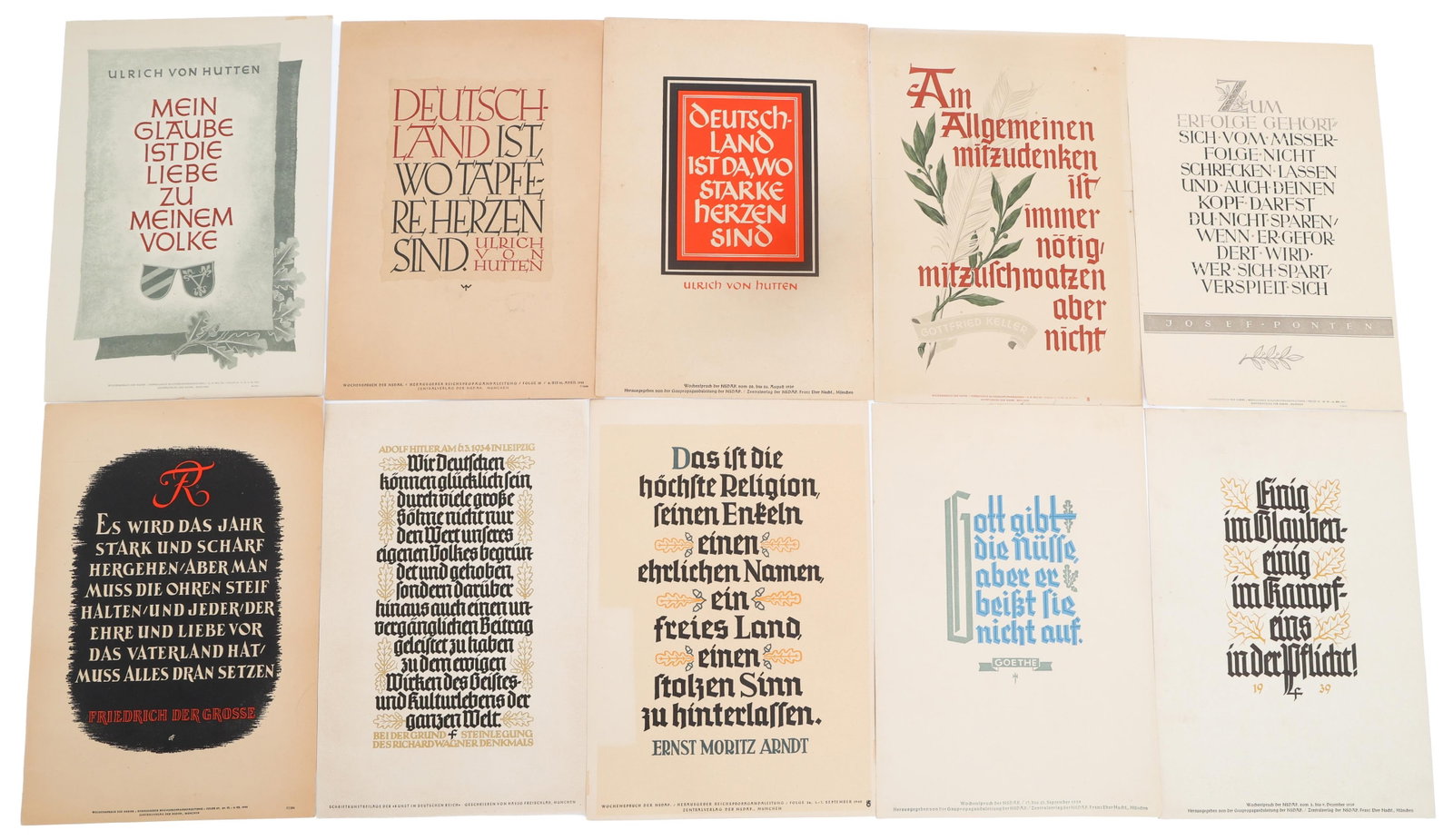 WWII GERMAN NSDAP WEEKLY PROPAGANDA MINI POSTERS (1 of 16)