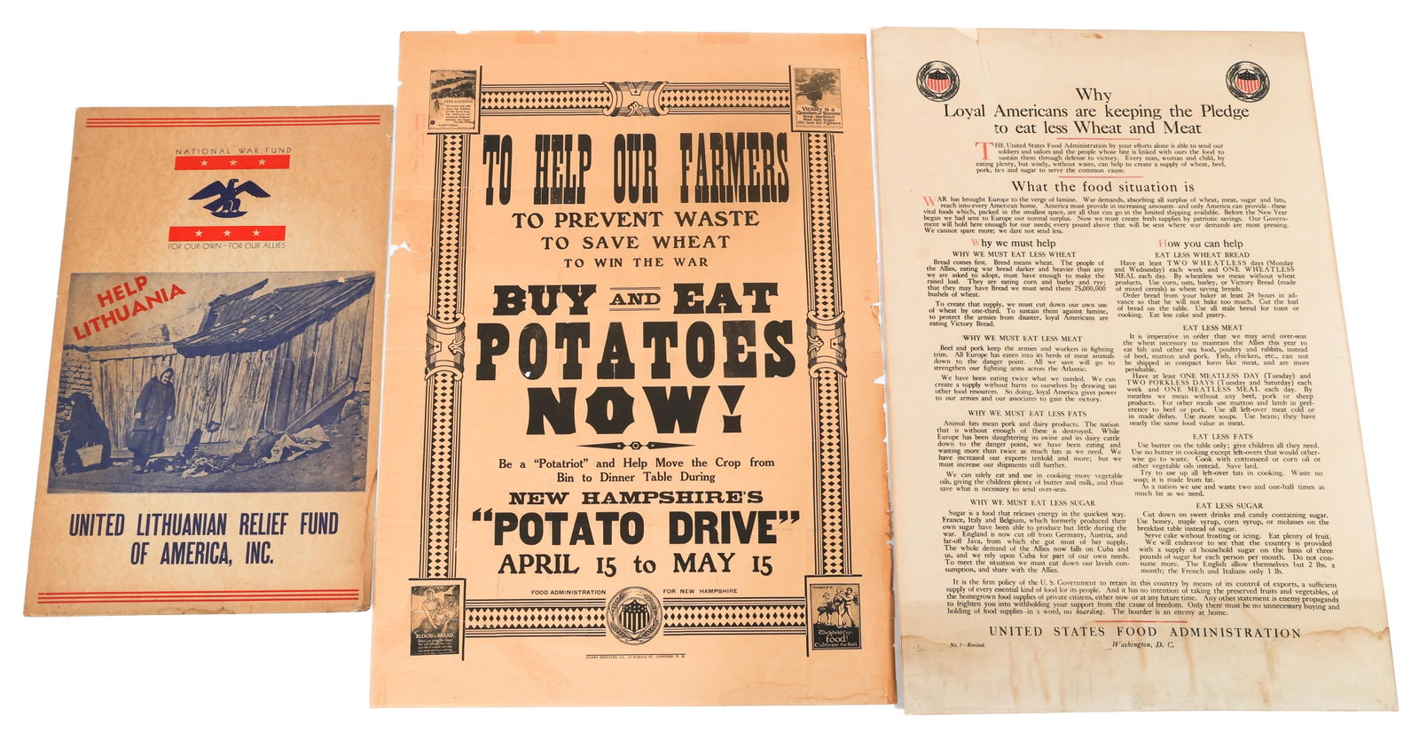 WWII US WAR FUND & POTATO DRIVE POSTERS (1 of 9)
