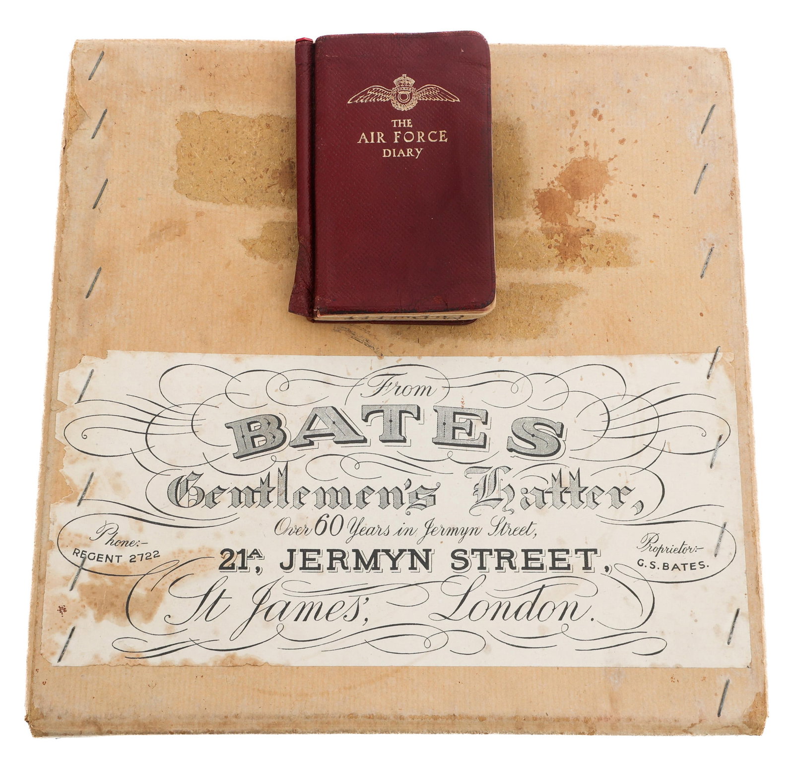 WWII UK RAF PILOT DIARY & BATES HAT BOX (1 of 14)