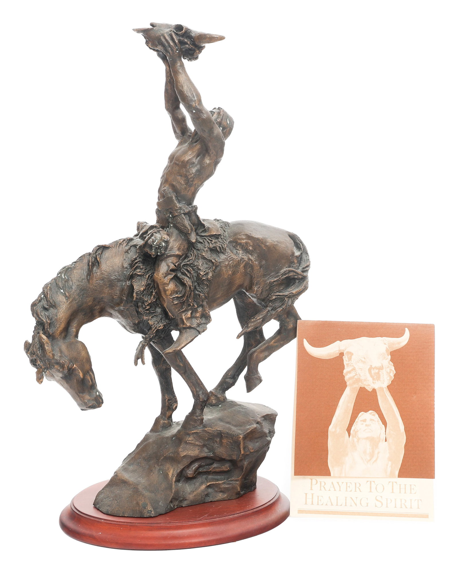 1988 BRONZE NATIVE AMERICAN STATUE by BUCK McCAIN
