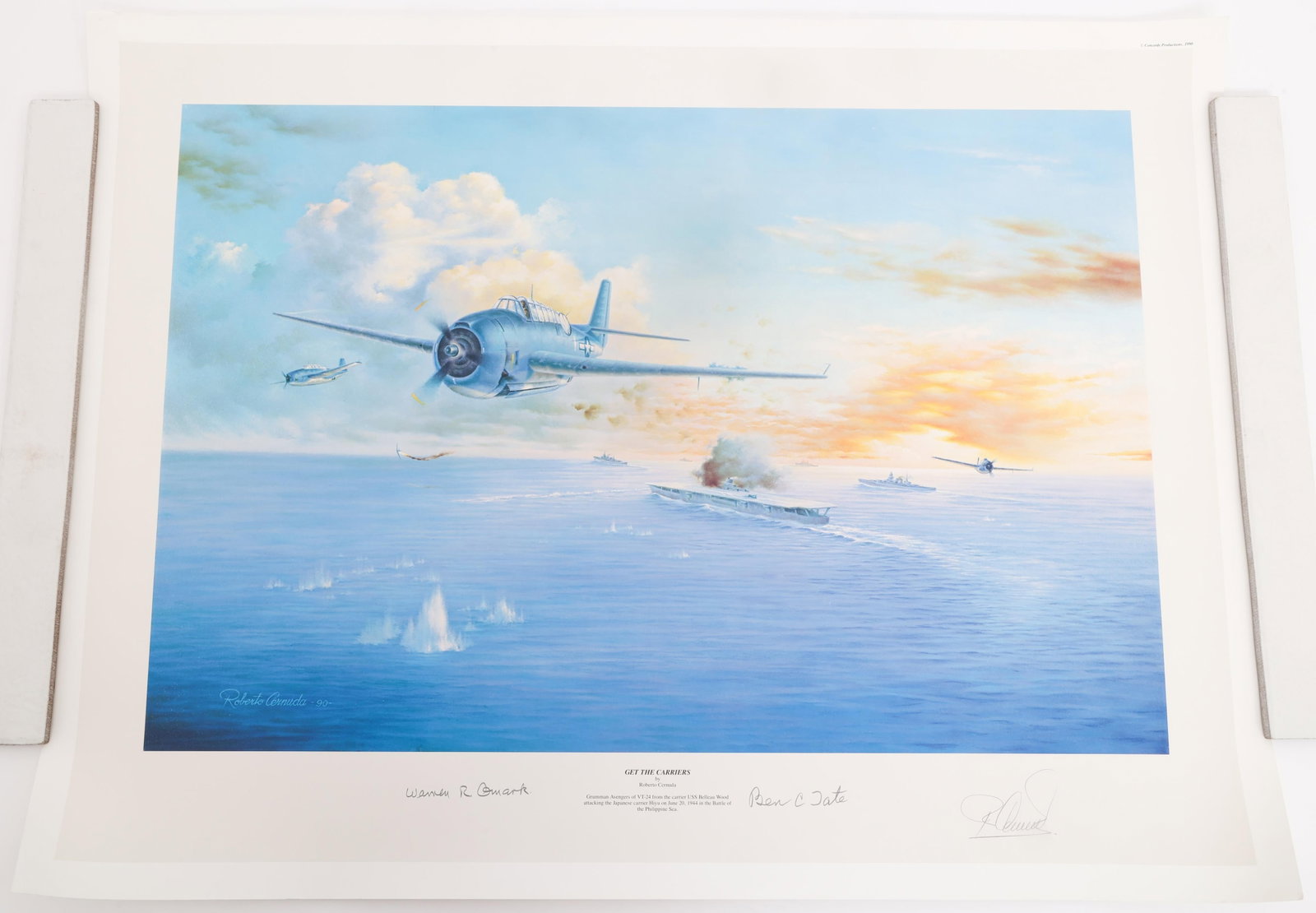 "GET THE CARRIERS" CERNUDA PILOT SIGNED LITHOGRAPH (1 of 7)