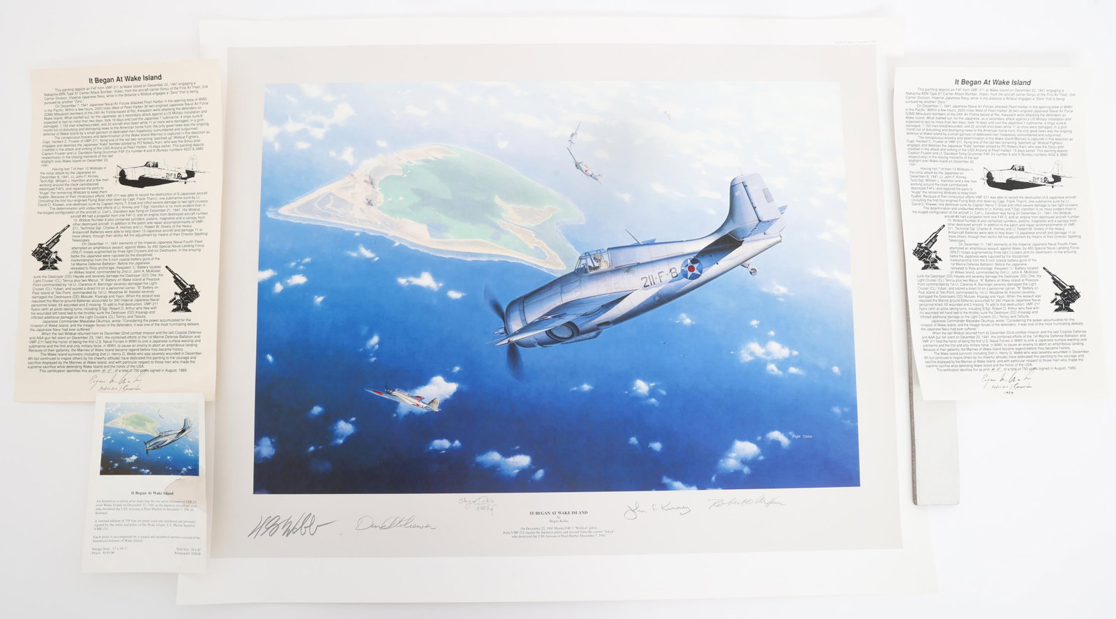 "IT BEGAN AT WAKE ISLAND" SIGNED AP LITHOGRAPH (1 of 9)